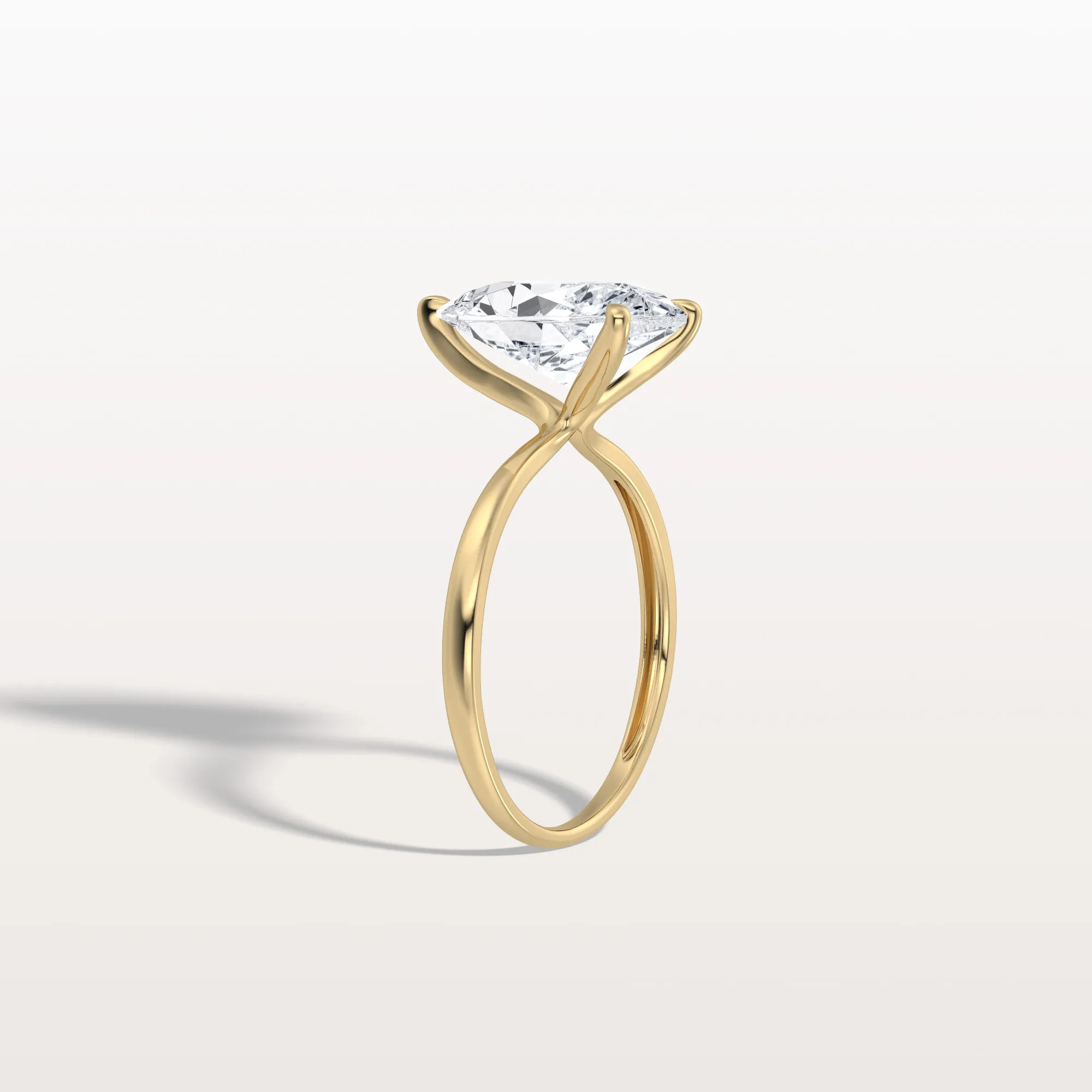 Elise丨3CT Pear Cut Lab Diamond Engagement Ring In 14K Gold - Image 5
