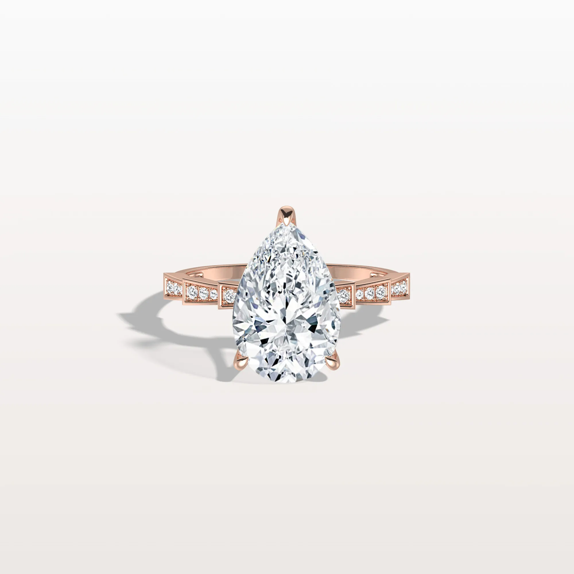Celeste丨3CT Pear Cut Lab Diamond Hidden Halo Ring-Modern Style - Image 16