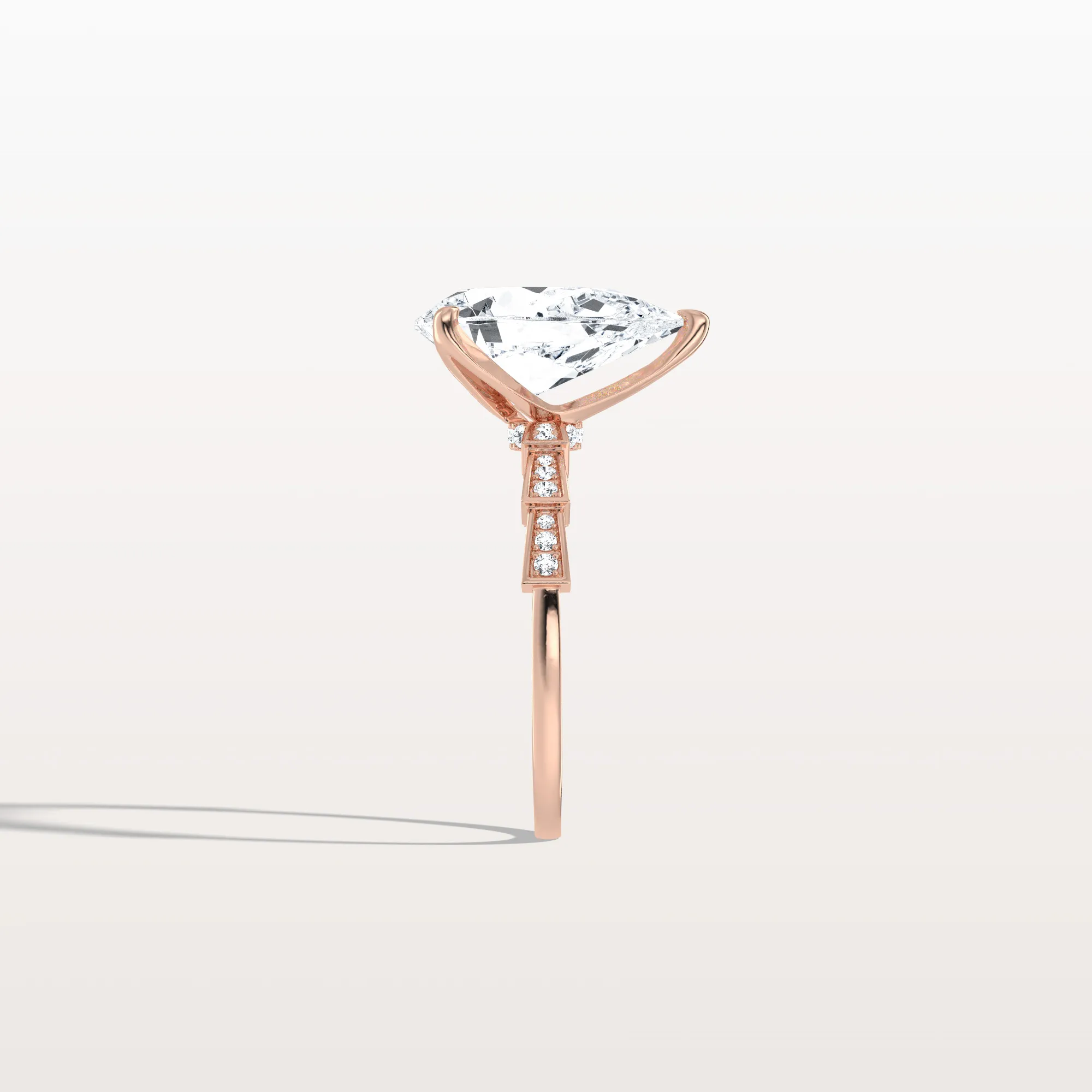Celeste丨3CT Pear Cut Lab Diamond Hidden Halo Ring-Modern Style - Image 20