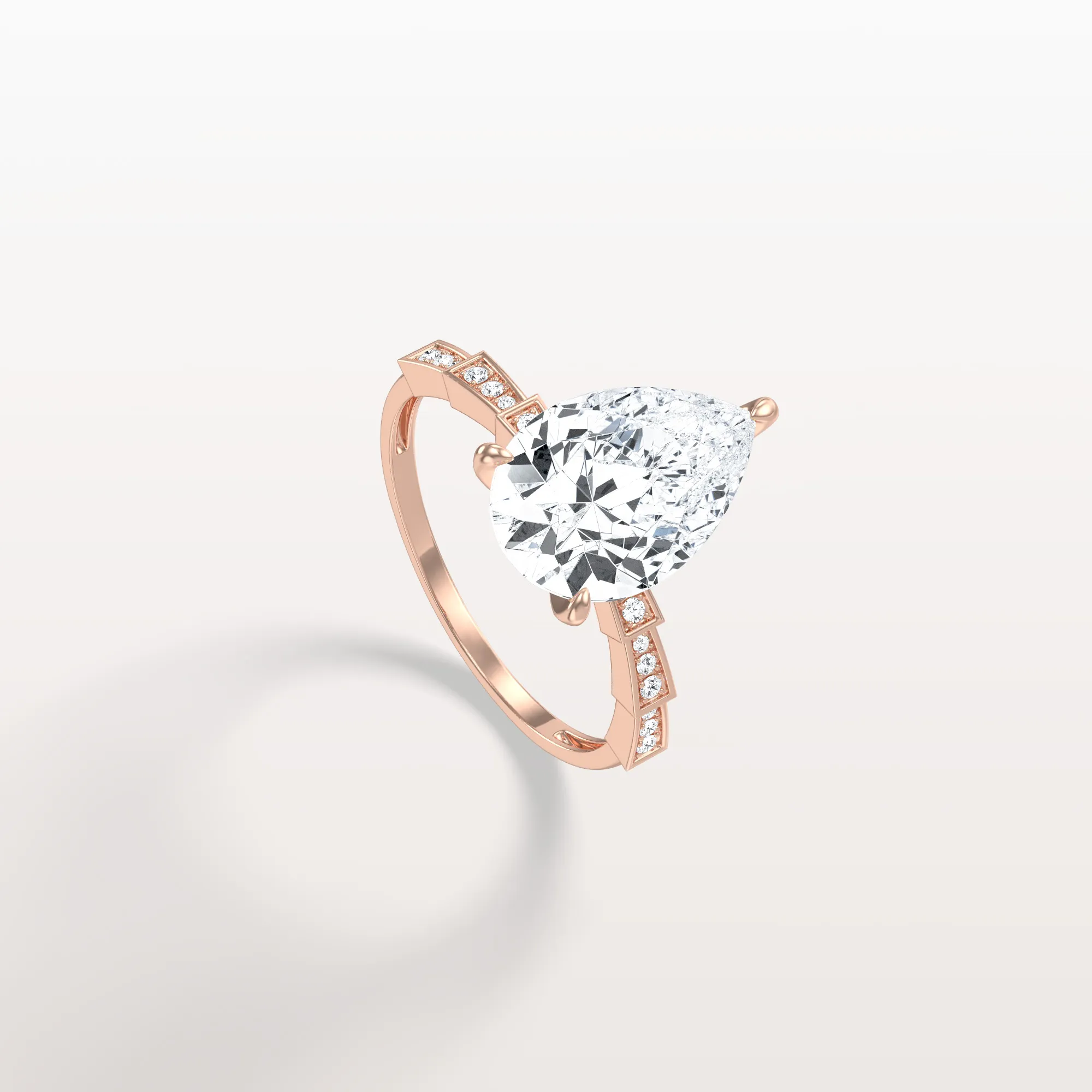 Celeste丨3CT Pear Cut Lab Diamond Hidden Halo Ring-Modern Style - Image 21