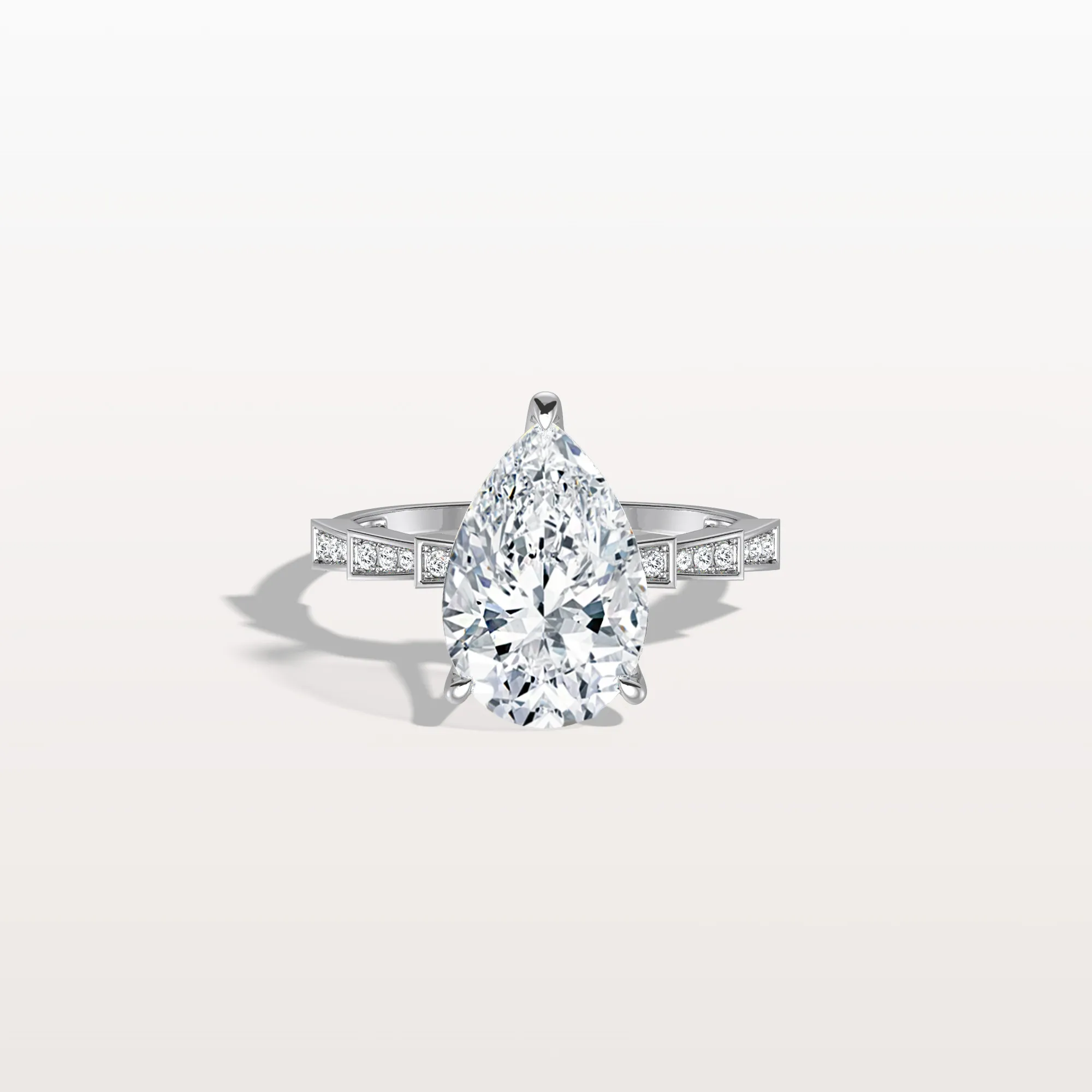 Celeste丨3CT Pear Cut Lab Diamond Hidden Halo Ring-Modern Style - Image 23
