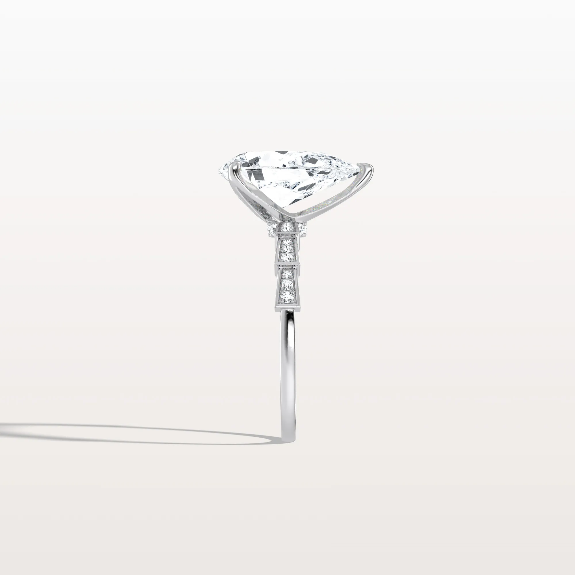 Celeste丨3CT Pear Cut Lab Diamond Hidden Halo Ring-Modern Style - Image 29