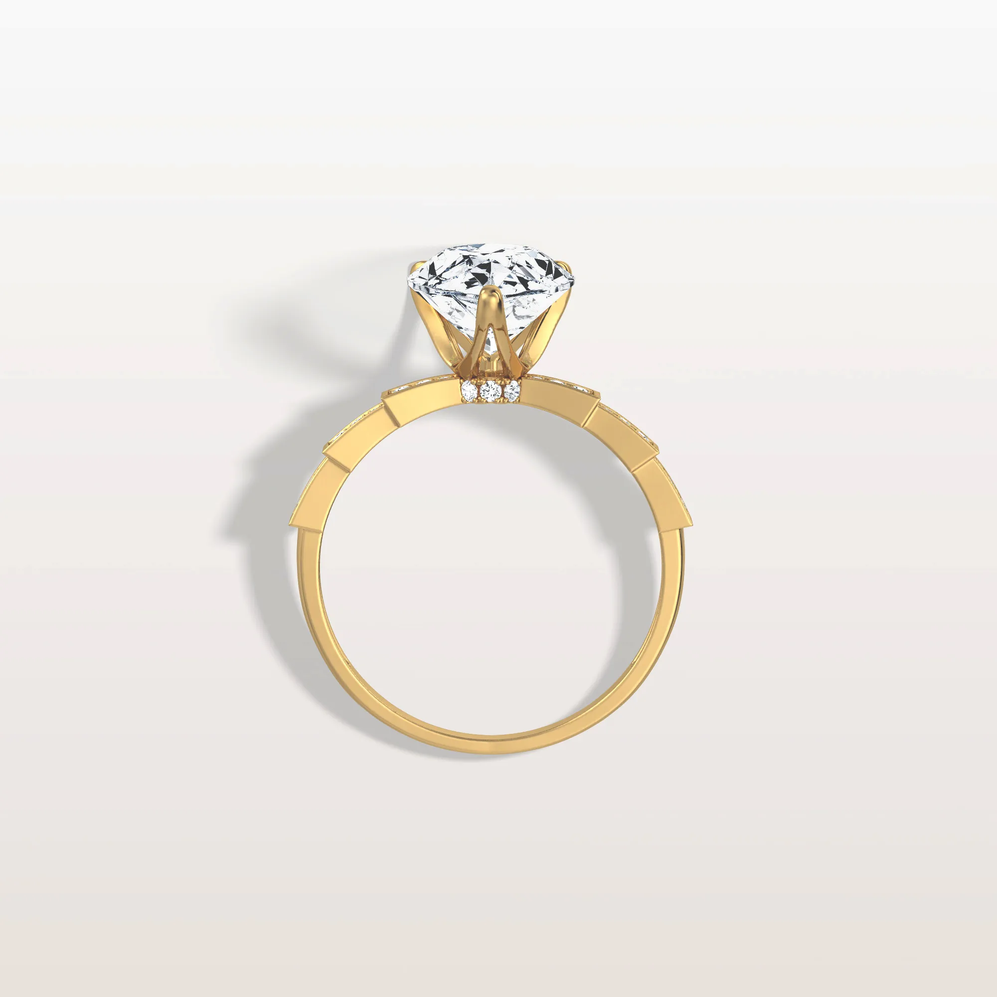 Celeste丨3CT Pear Cut Lab Diamond Hidden Halo Ring-Modern Style - Image 5