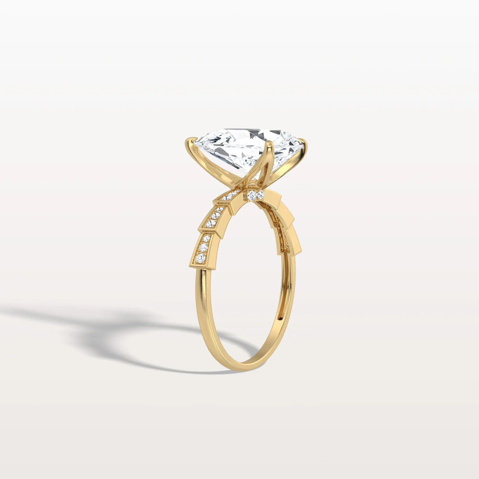 Celeste丨3CT Pear Cut Lab Diamond Hidden Halo Ring-Modern Style - Image 6