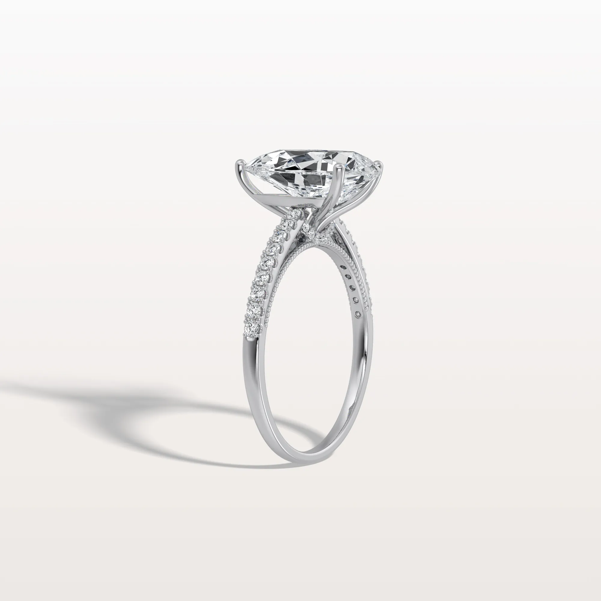 Evie丨3CT Pear Cut Lab Grown Diamond Engagement Ring With Basket Setting - Image 28