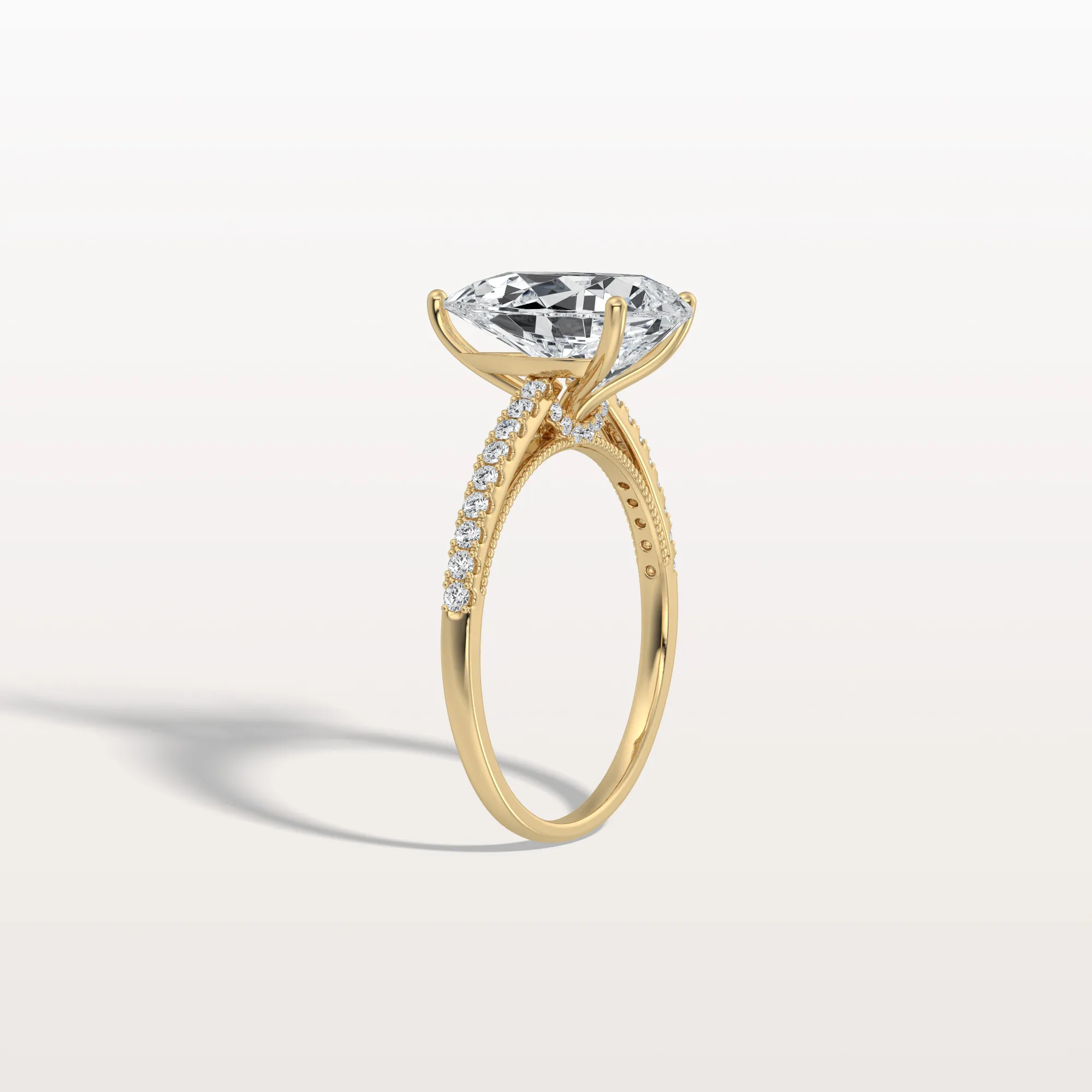Evie丨3CT Pear Cut Lab Grown Diamond Engagement Ring With Basket Setting - Image 6