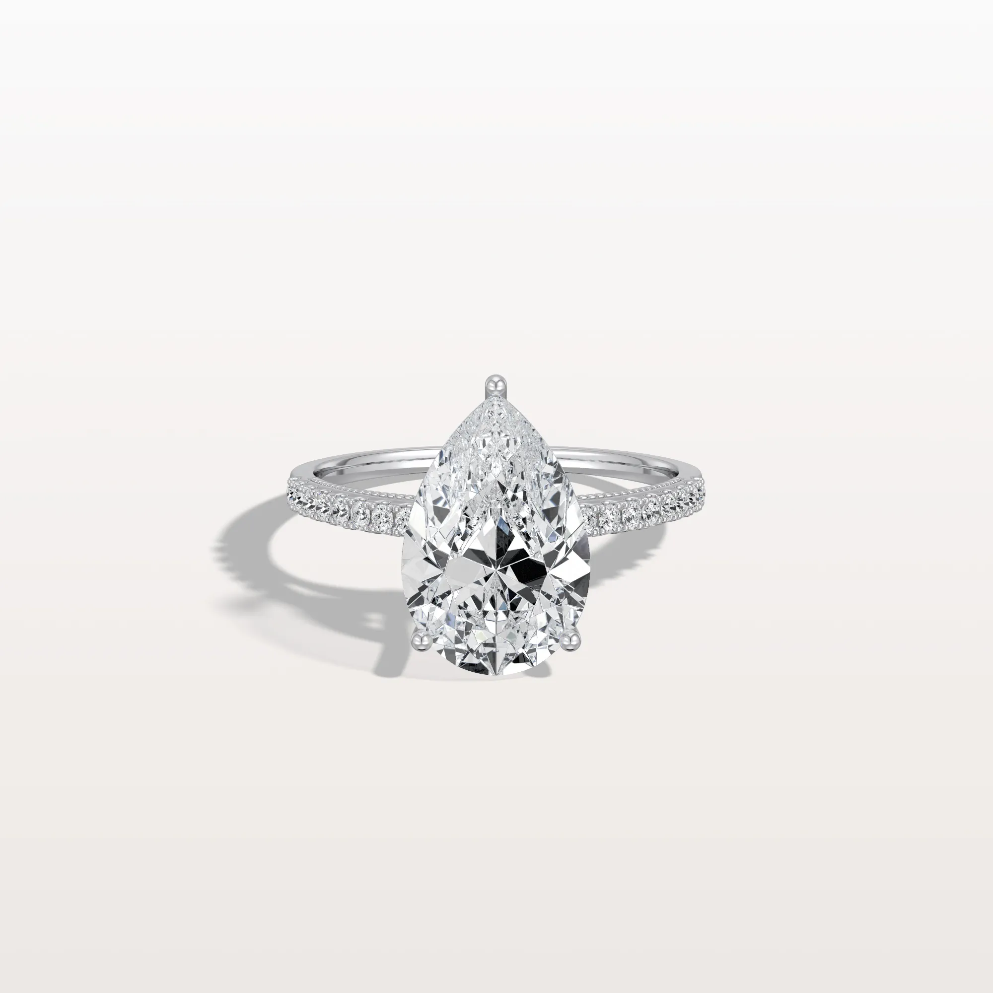 Evie丨3CT Pear Cut Lab Grown Diamond Engagement Ring With Basket Setting - Image 9
