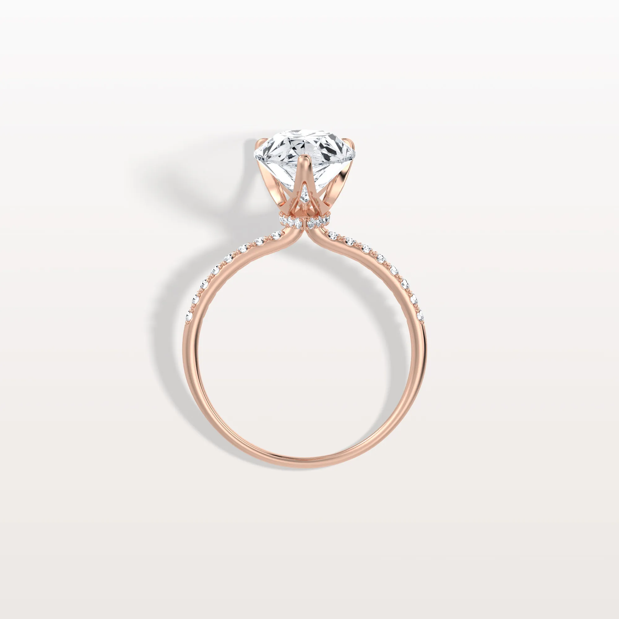 Selene丨3CT Pear Lab Diamond Engagement Ring–Pave Band in 14K Gold - Image 22