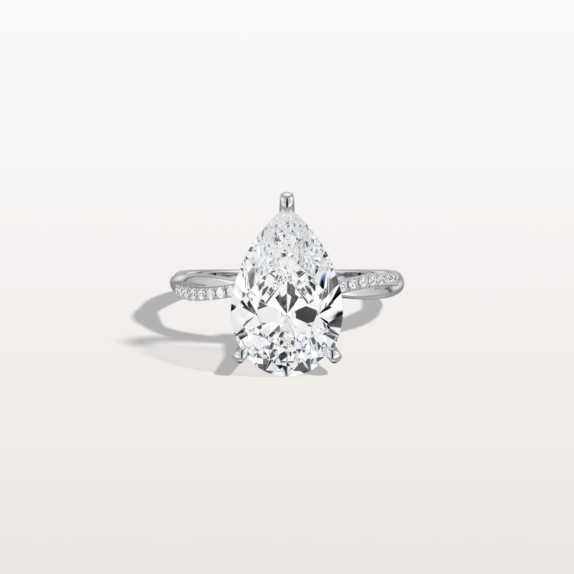 Noelle丨3CT Pear Lab Diamond Engagement Ring–Twisted 14K Gold Band - Image 23