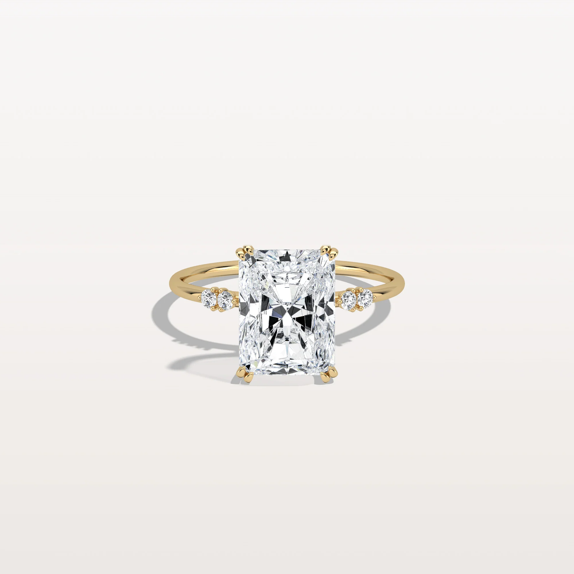 Amelie丨3CT Radiant Cut Lab Diamond Engagement Ring in 14K Solid Gold/Platinum