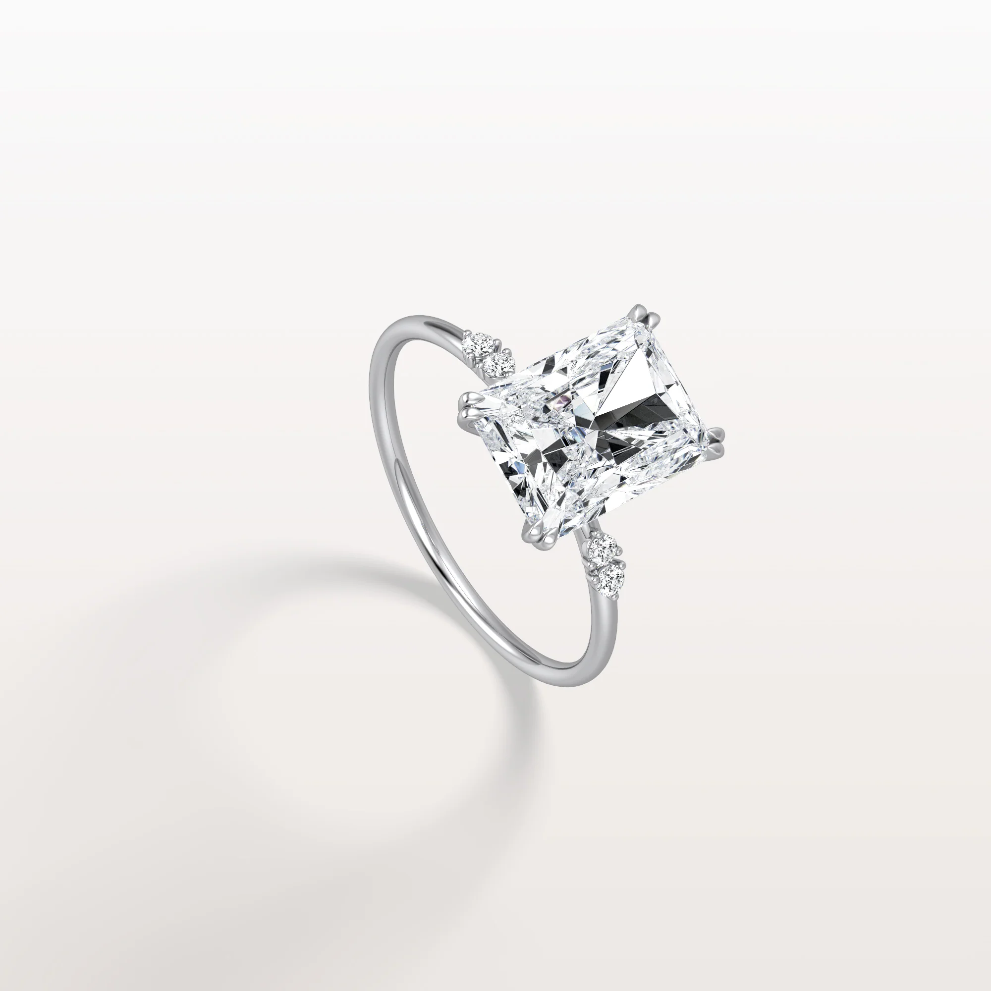 Amelie丨3CT Radiant Cut Lab Diamond Engagement Ring in 14K Solid Gold/Platinum - Image 12