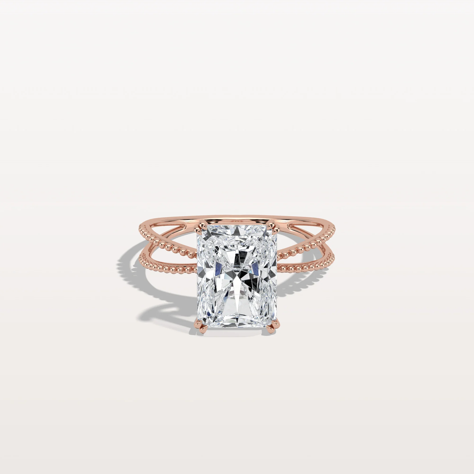Callie丨3CT Radiant Cut Lab Diamond Milgrain Hidden Halo Engagement Ring - Image 16