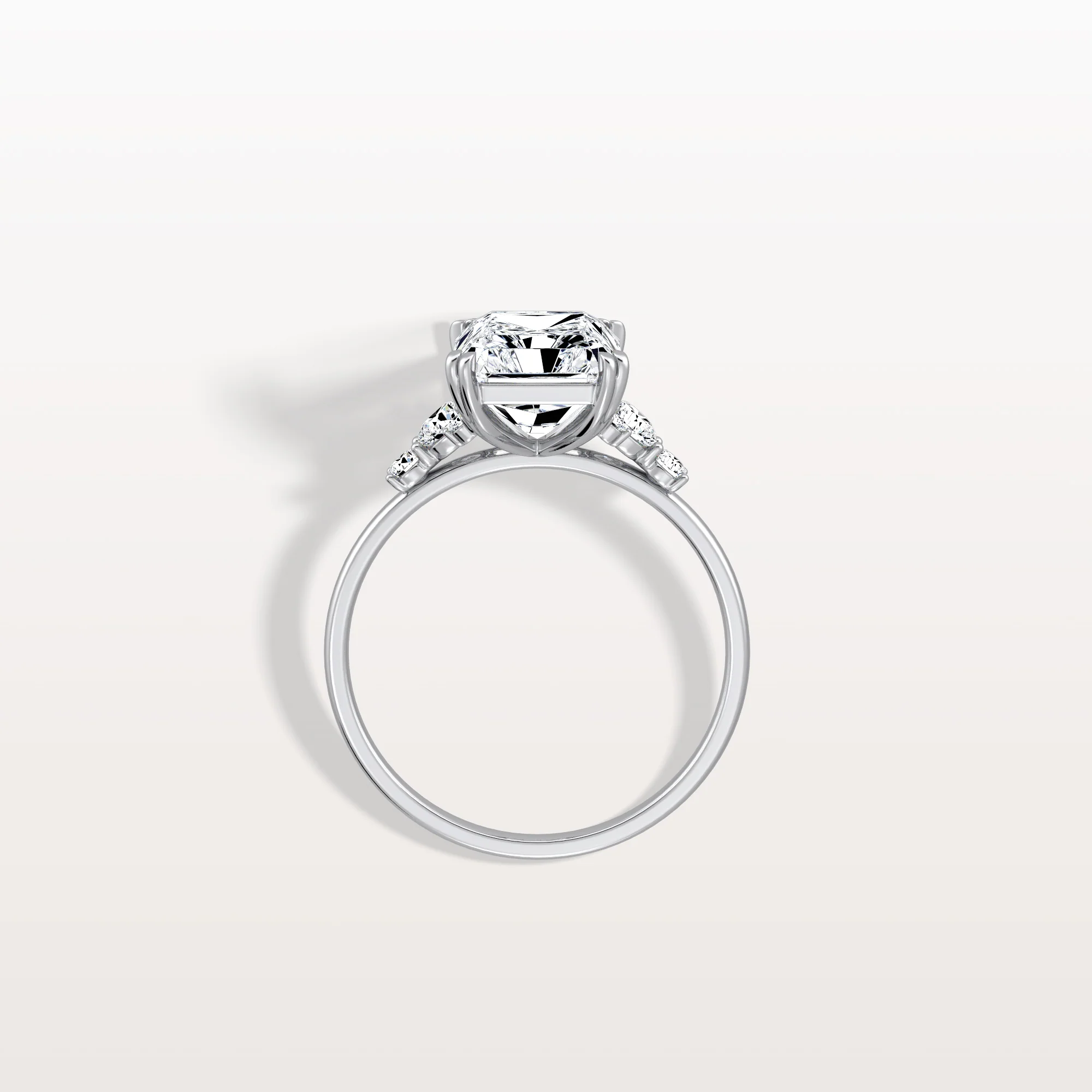 Serene丨3CT Radiant Cut Lab Diamond Side Stone Engagement Ring - Image 14