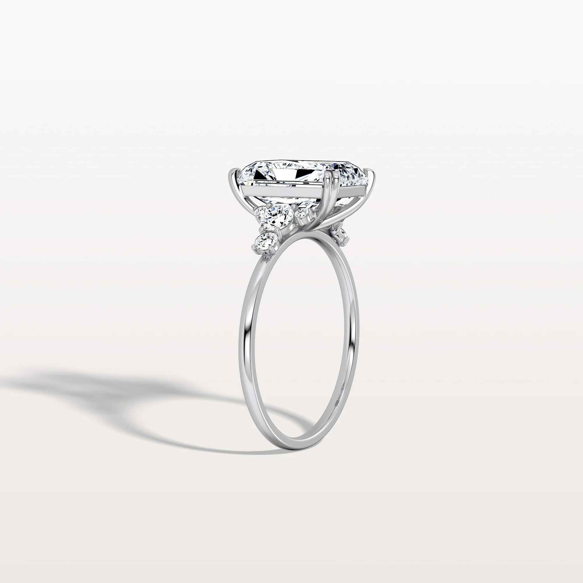 Serene丨3CT Radiant Cut Lab Diamond Side Stone Engagement Ring - Image 16