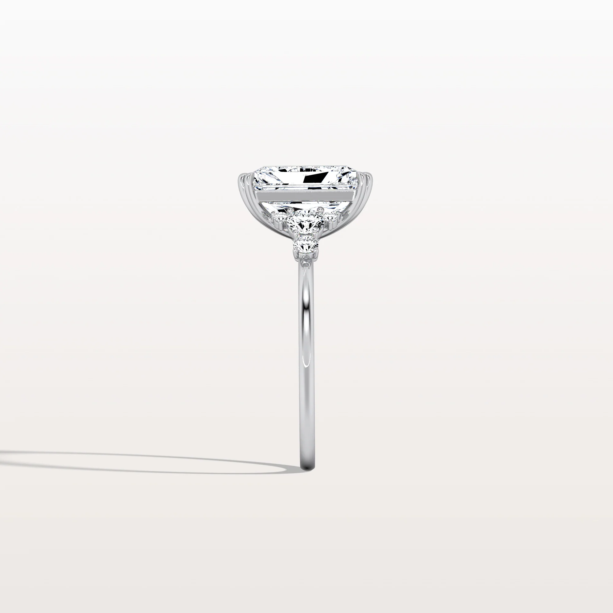 Serene丨3CT Radiant Cut Lab Diamond Side Stone Engagement Ring - Image 17