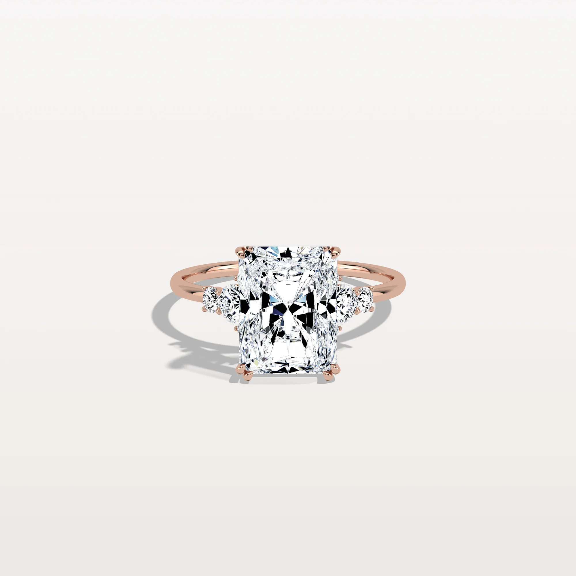 Serene丨3CT Radiant Cut Lab Diamond Side Stone Engagement Ring - Image 18