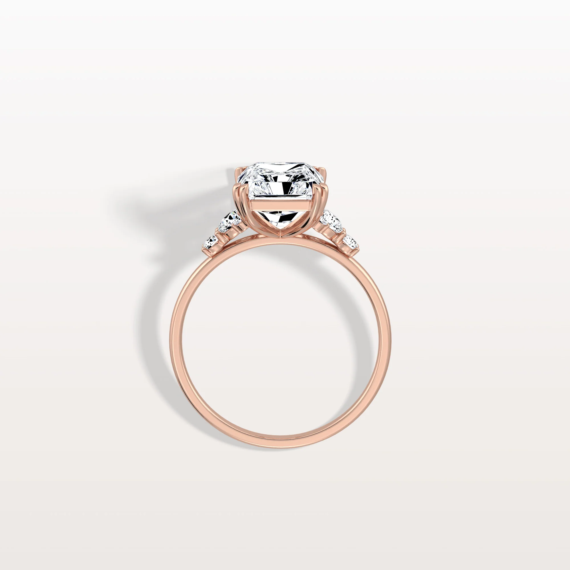 Serene丨3CT Radiant Cut Lab Diamond Side Stone Engagement Ring - Image 22
