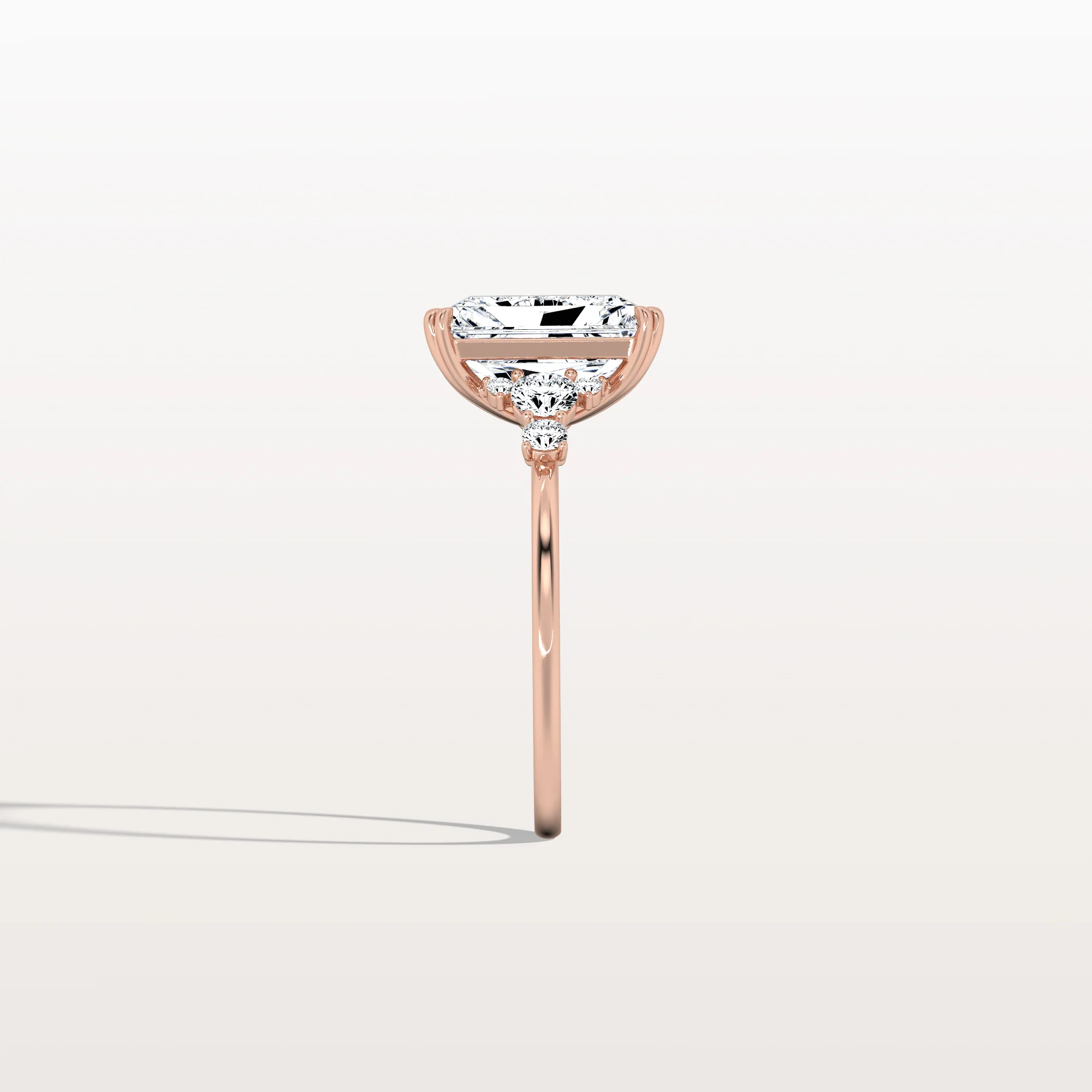 Serene丨3CT Radiant Cut Lab Diamond Side Stone Engagement Ring - Image 25