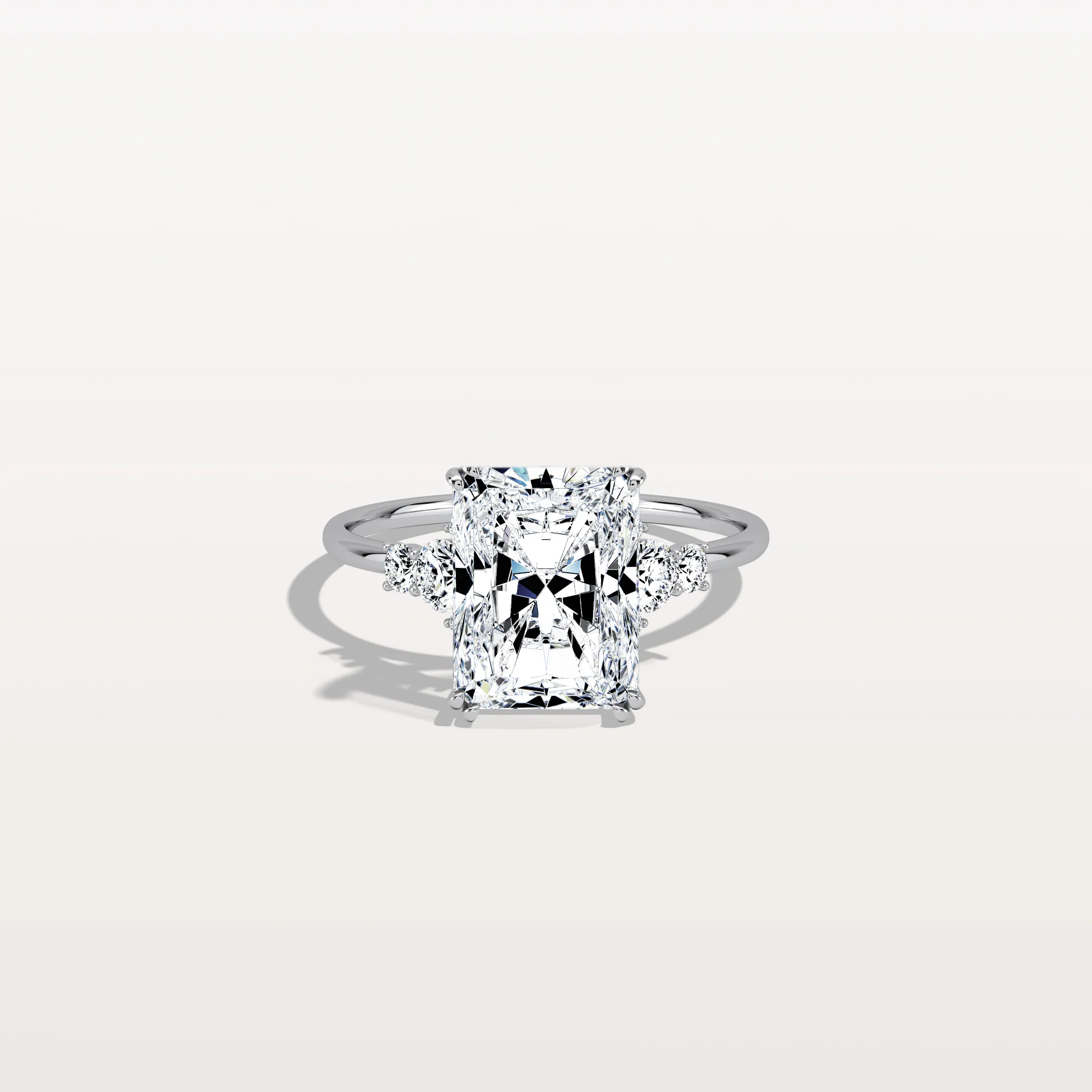 Serene丨3CT Radiant Cut Lab Diamond Side Stone Engagement Ring - Image 26