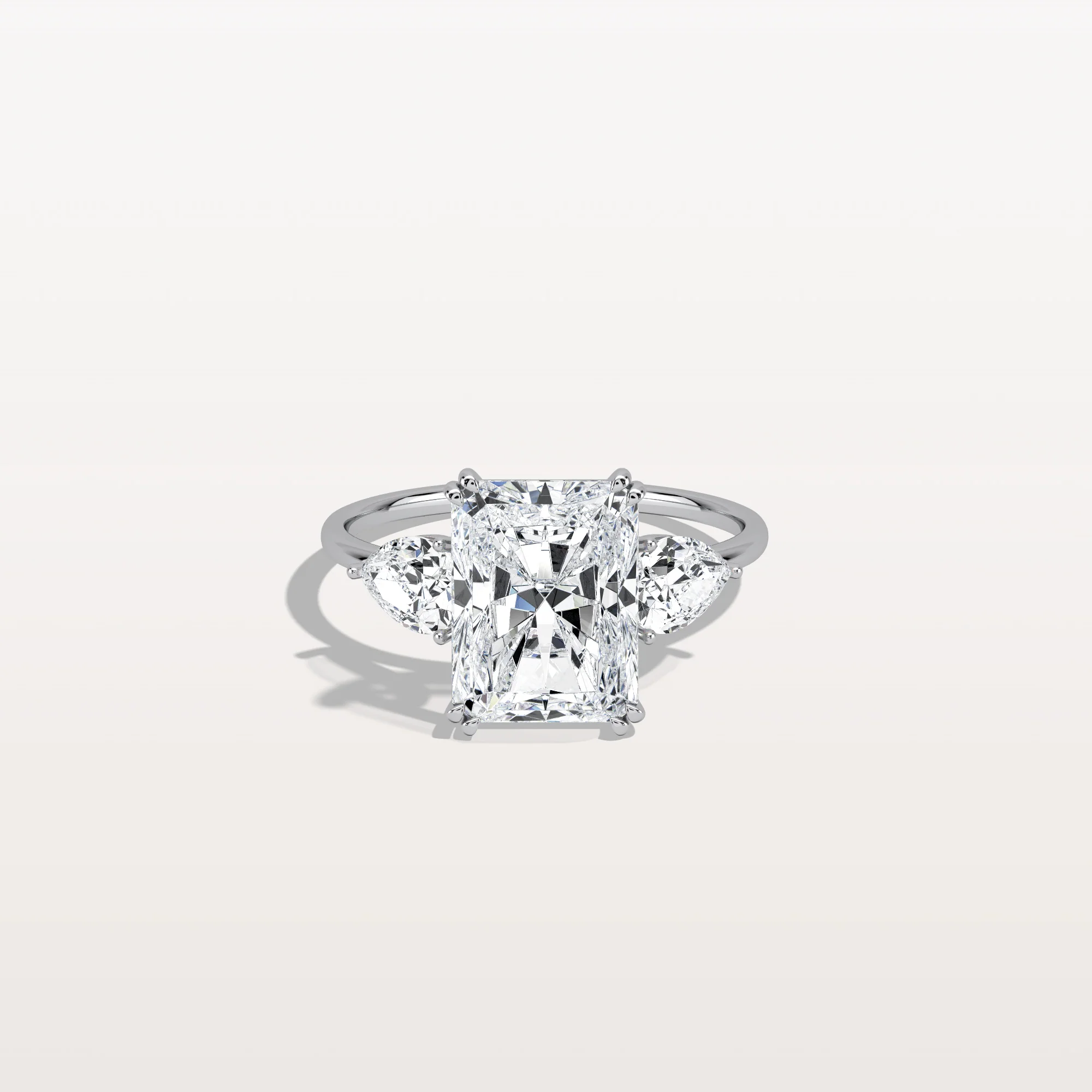 Dahlia丨3CT Radiant Cut Lab Diamond Three Stone Engagement Ring In 14K Solid Gold/Platinum - Image 10