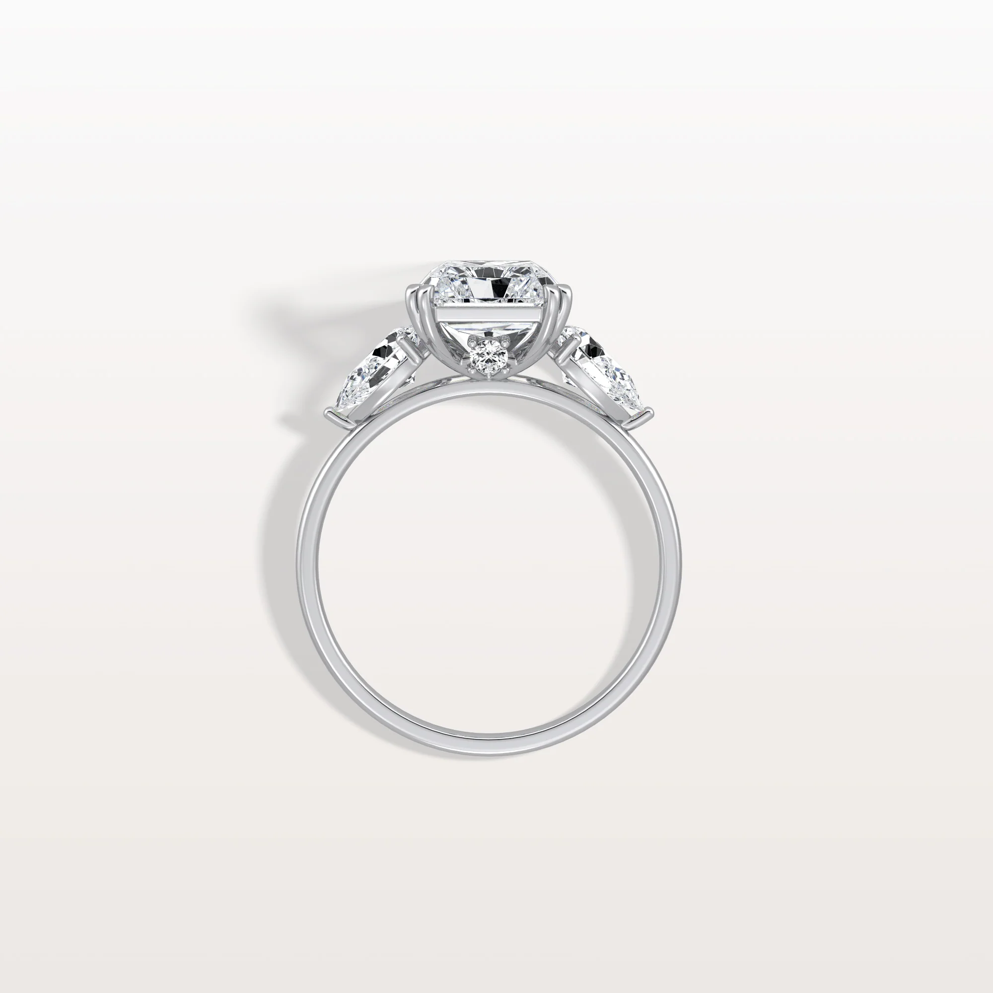 Dahlia丨3CT Radiant Cut Lab Diamond Three Stone Engagement Ring In 14K Solid Gold/Platinum - Image 14