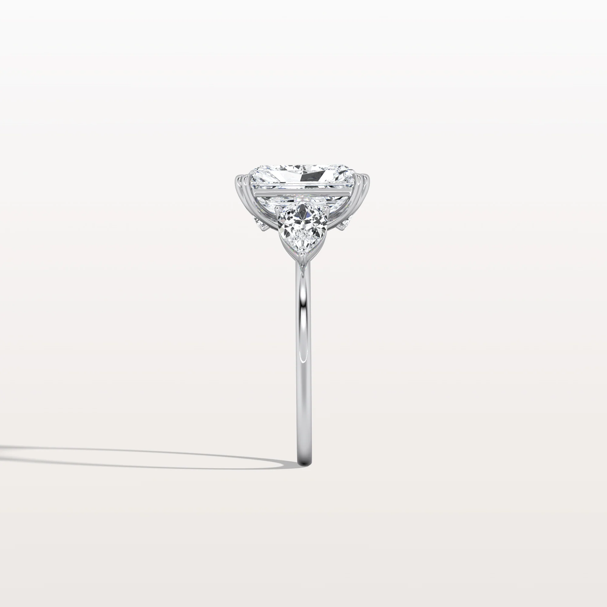 Dahlia丨3CT Radiant Cut Lab Diamond Three Stone Engagement Ring In 14K Solid Gold/Platinum - Image 17