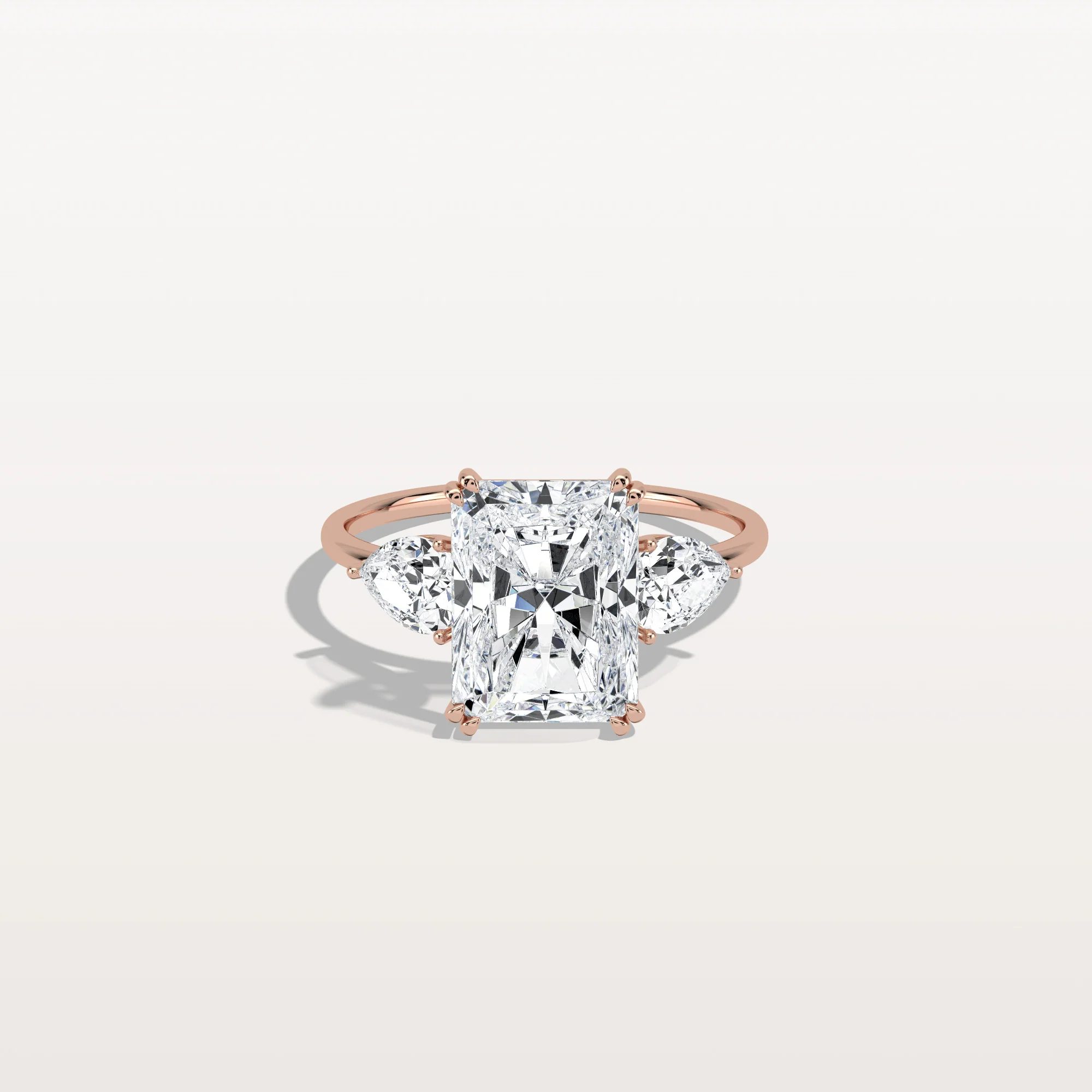 Dahlia丨3CT Radiant Cut Lab Diamond Three Stone Engagement Ring In 14K Solid Gold/Platinum - Image 18
