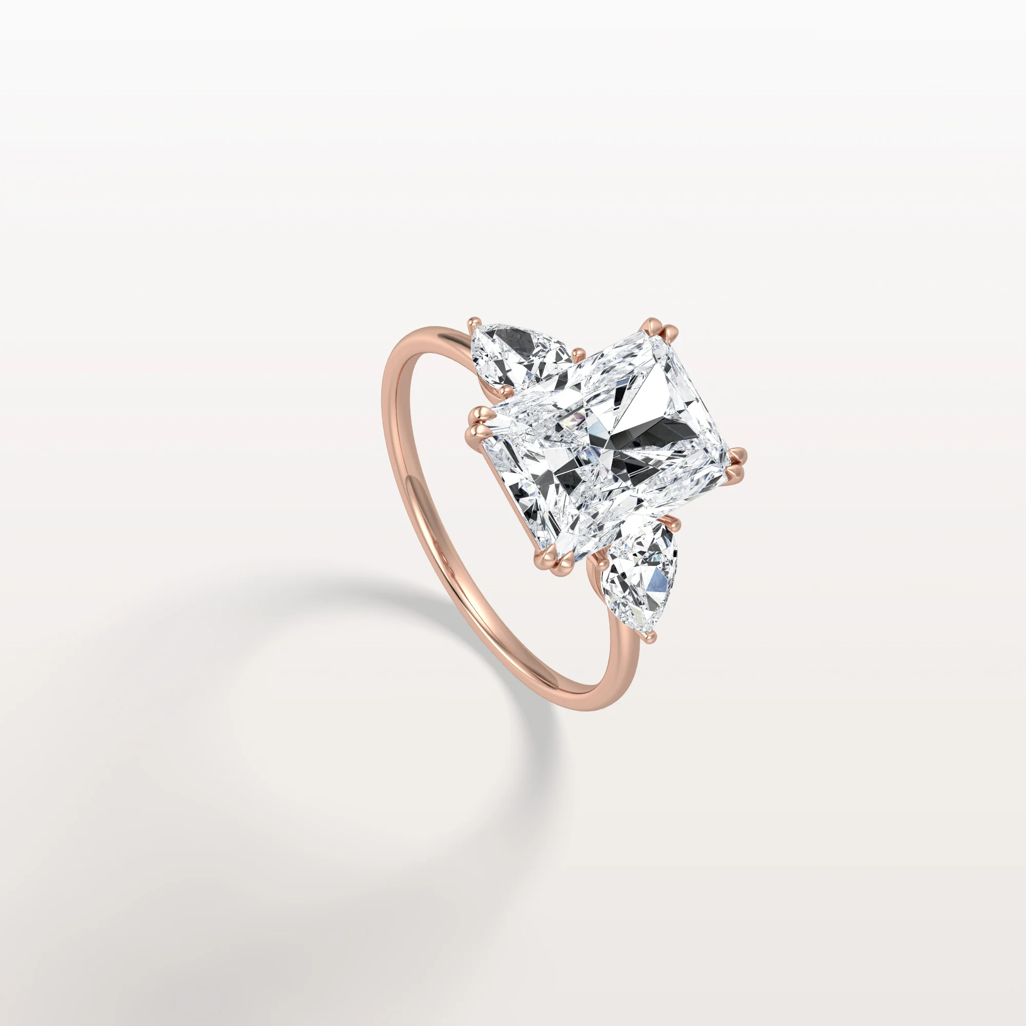 Dahlia丨3CT Radiant Cut Lab Diamond Three Stone Engagement Ring In 14K Solid Gold/Platinum - Image 21