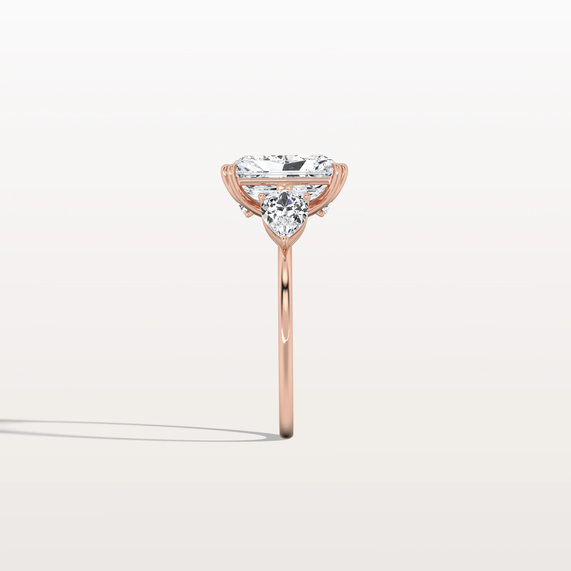 Dahlia丨3CT Radiant Cut Lab Diamond Three Stone Engagement Ring In 14K Solid Gold/Platinum - Image 25