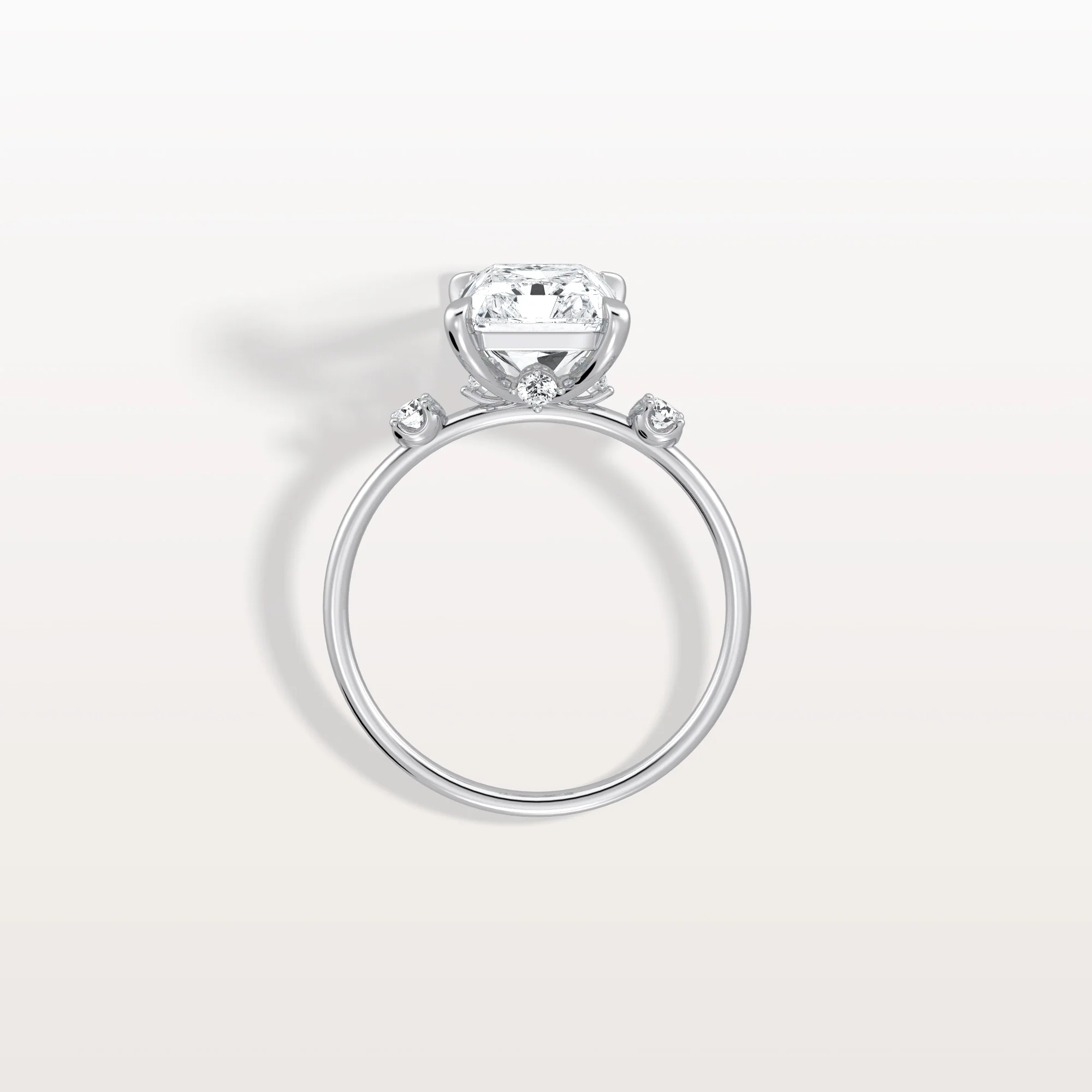 Liora丨3CT Radiant Cut Lab Grown Diamond Three Stones Engagment Ring - Image 30