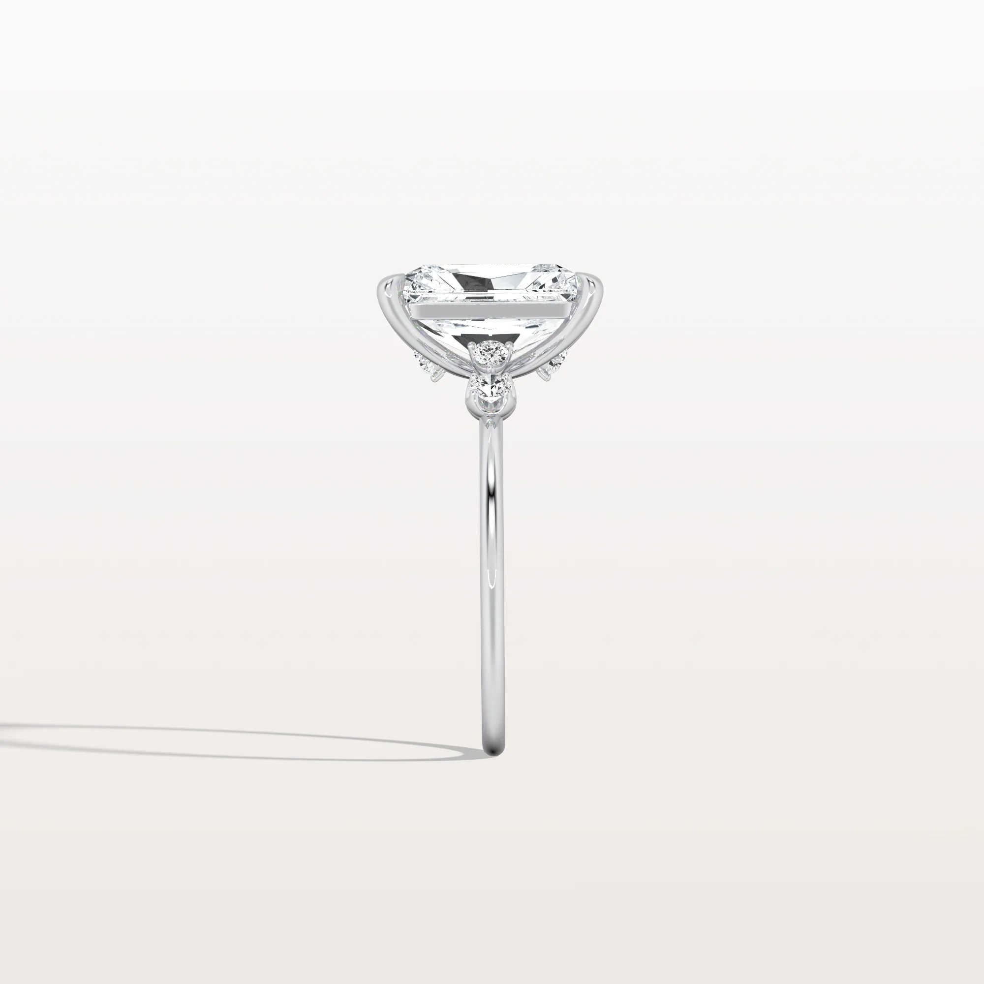Liora丨3CT Radiant Cut Lab Grown Diamond Three Stones Engagment Ring - Image 33