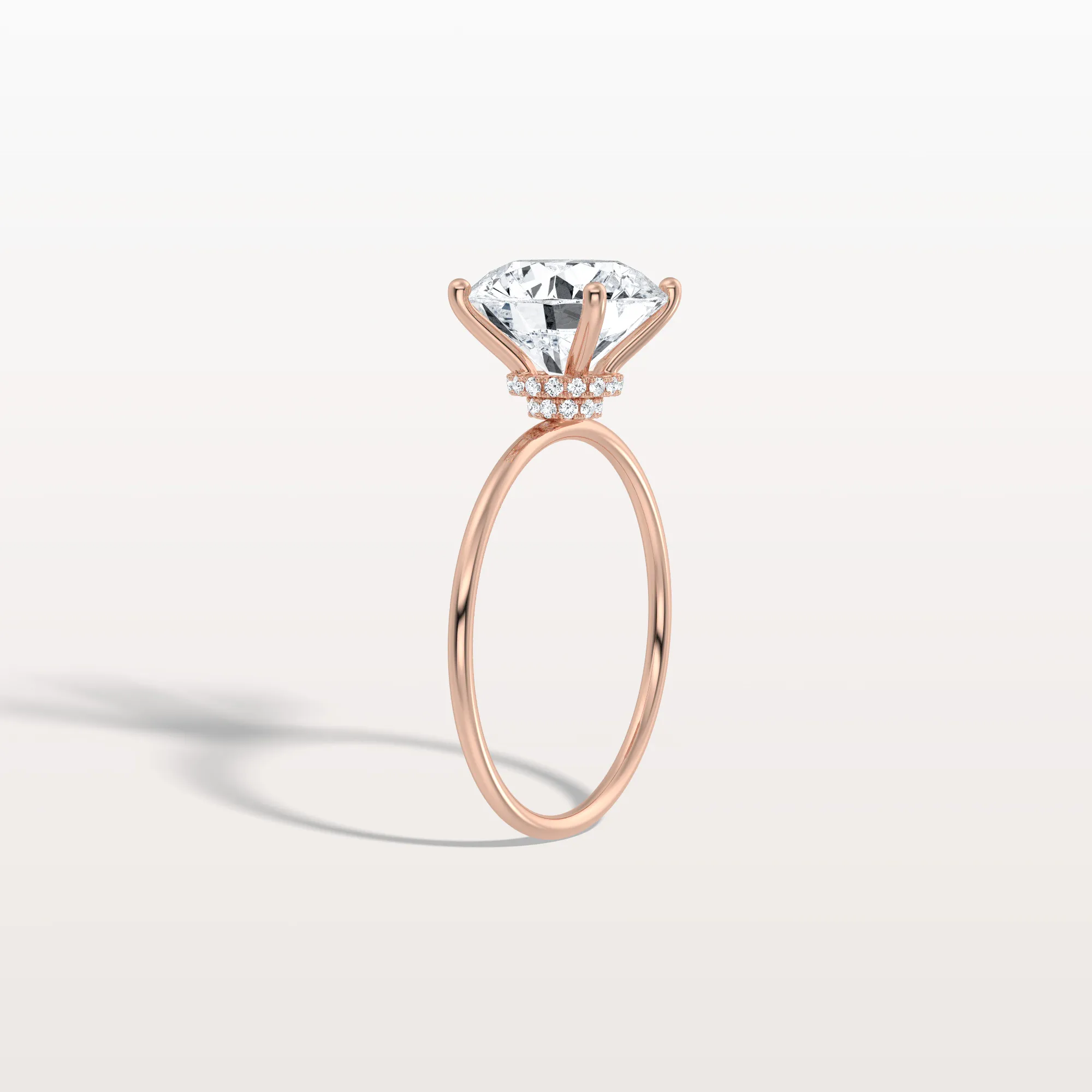 Talia丨3CT Round Lab Grown Diamond Double Hidden Halo Ring - Image 21