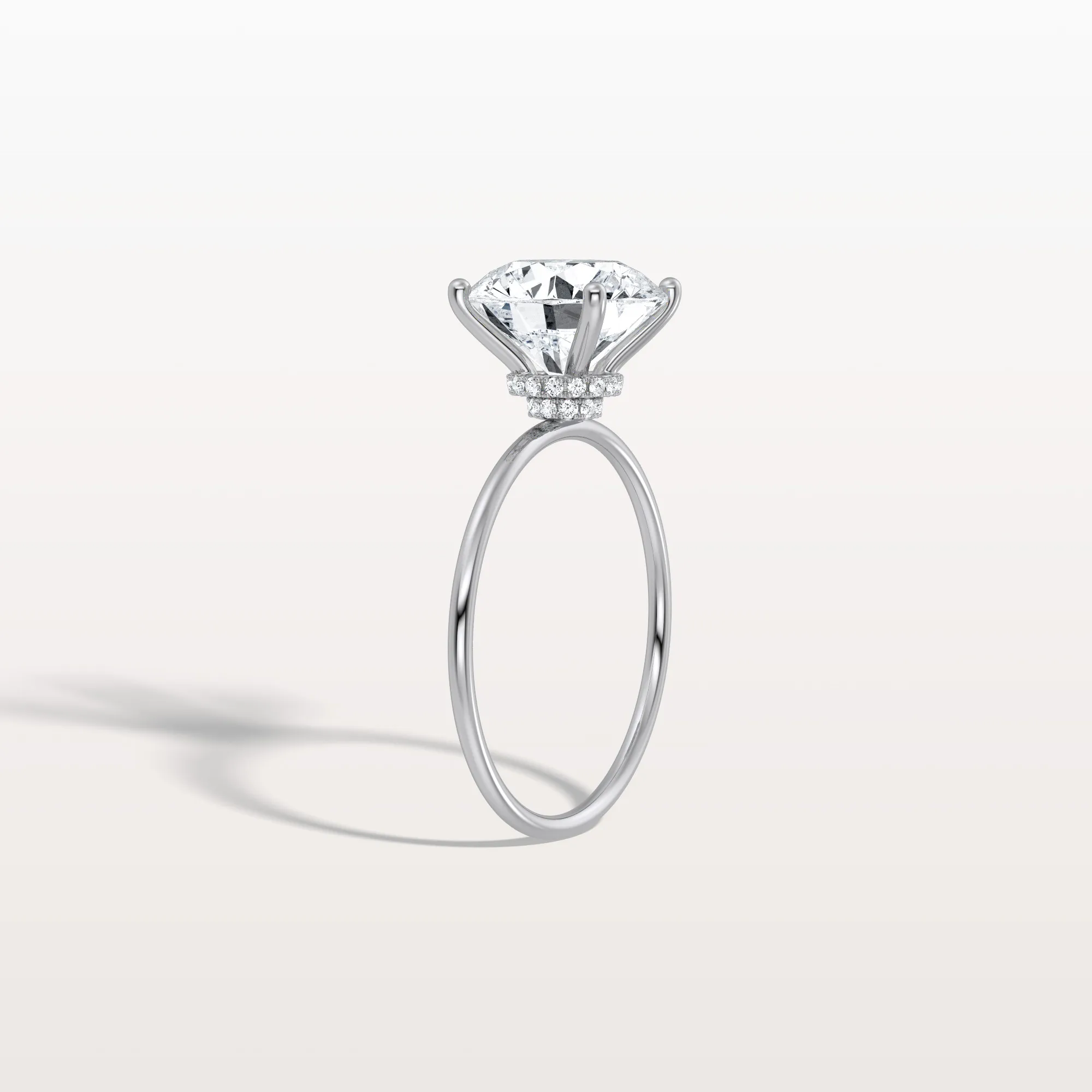 Talia丨3CT Round Lab Grown Diamond Double Hidden Halo Ring - Image 27