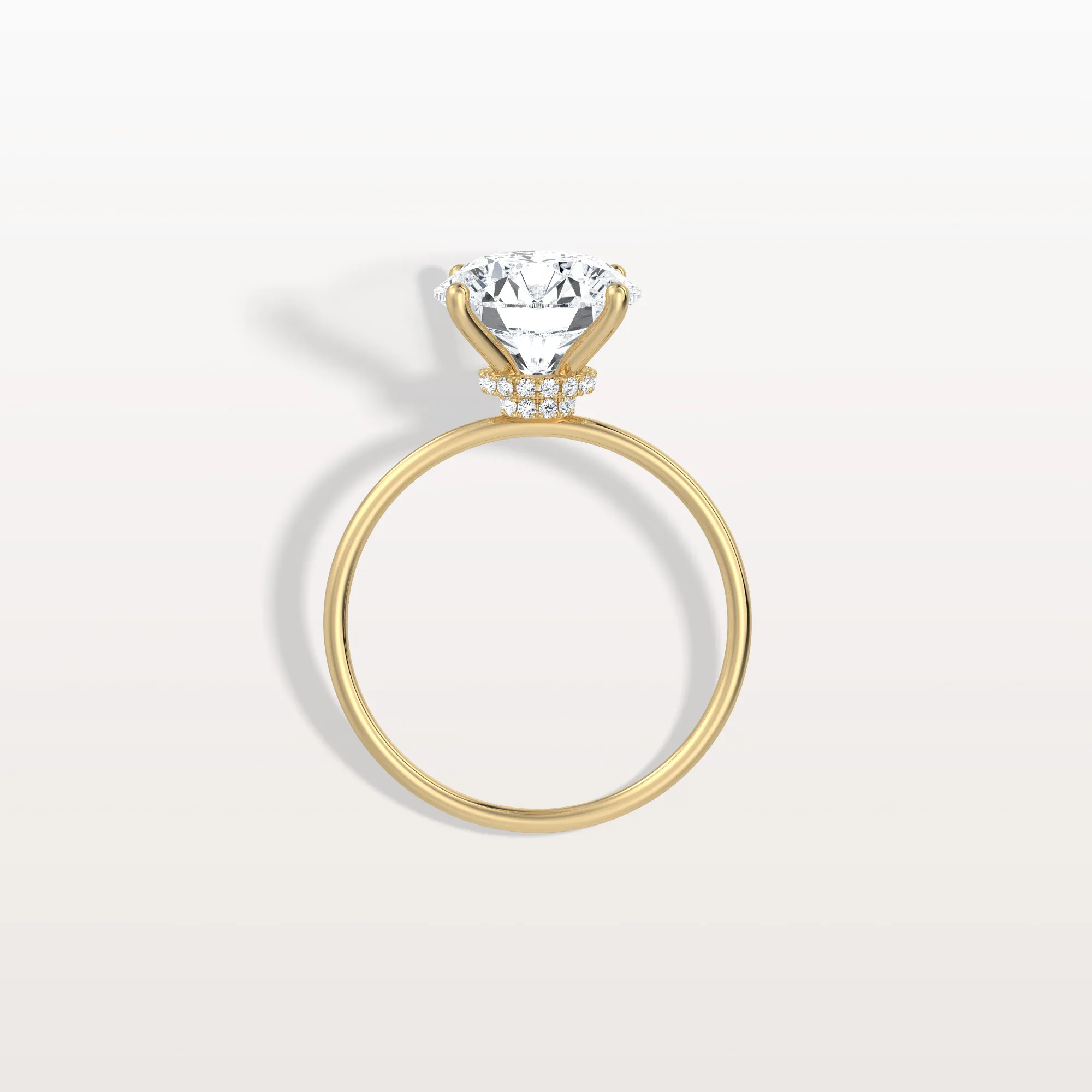 Talia丨3CT Round Lab Grown Diamond Double Hidden Halo Ring - Image 5