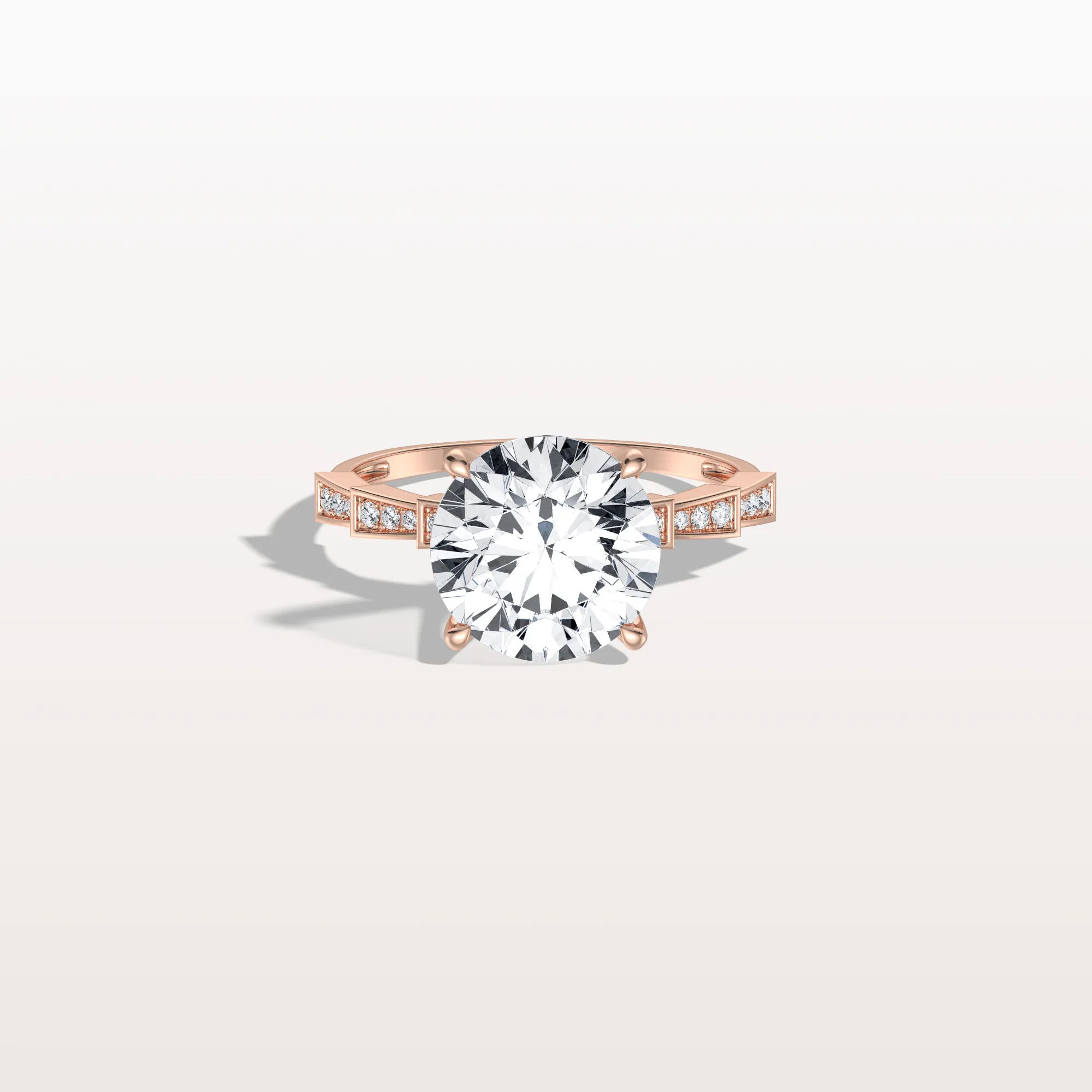Mira丨3CT Round Solitaire Lab-grown Diamond Channel Set Engagement Ring - Image 16
