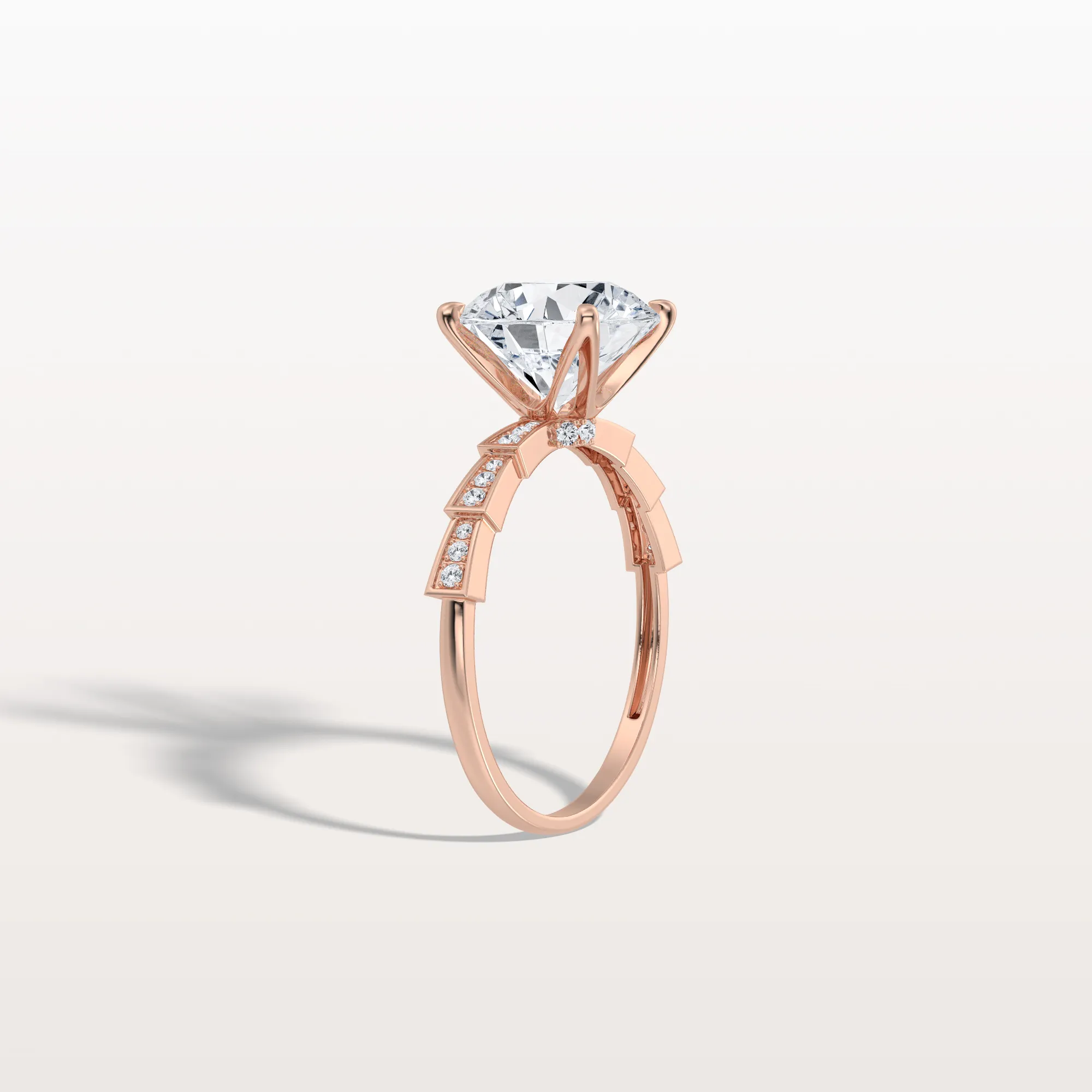Mira丨3CT Round Solitaire Lab-grown Diamond Channel Set Engagement Ring - Image 19