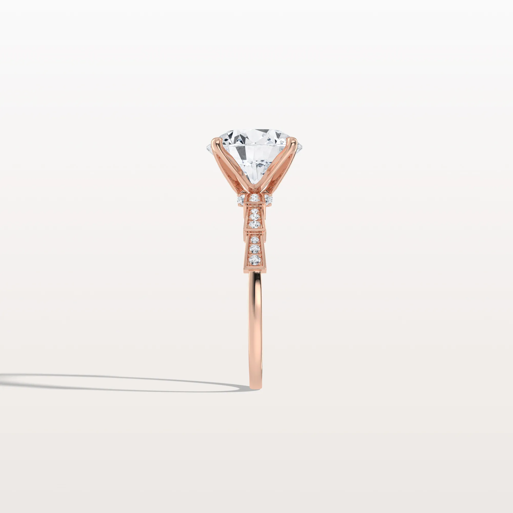 Mira丨3CT Round Solitaire Lab-grown Diamond Channel Set Engagement Ring - Image 20