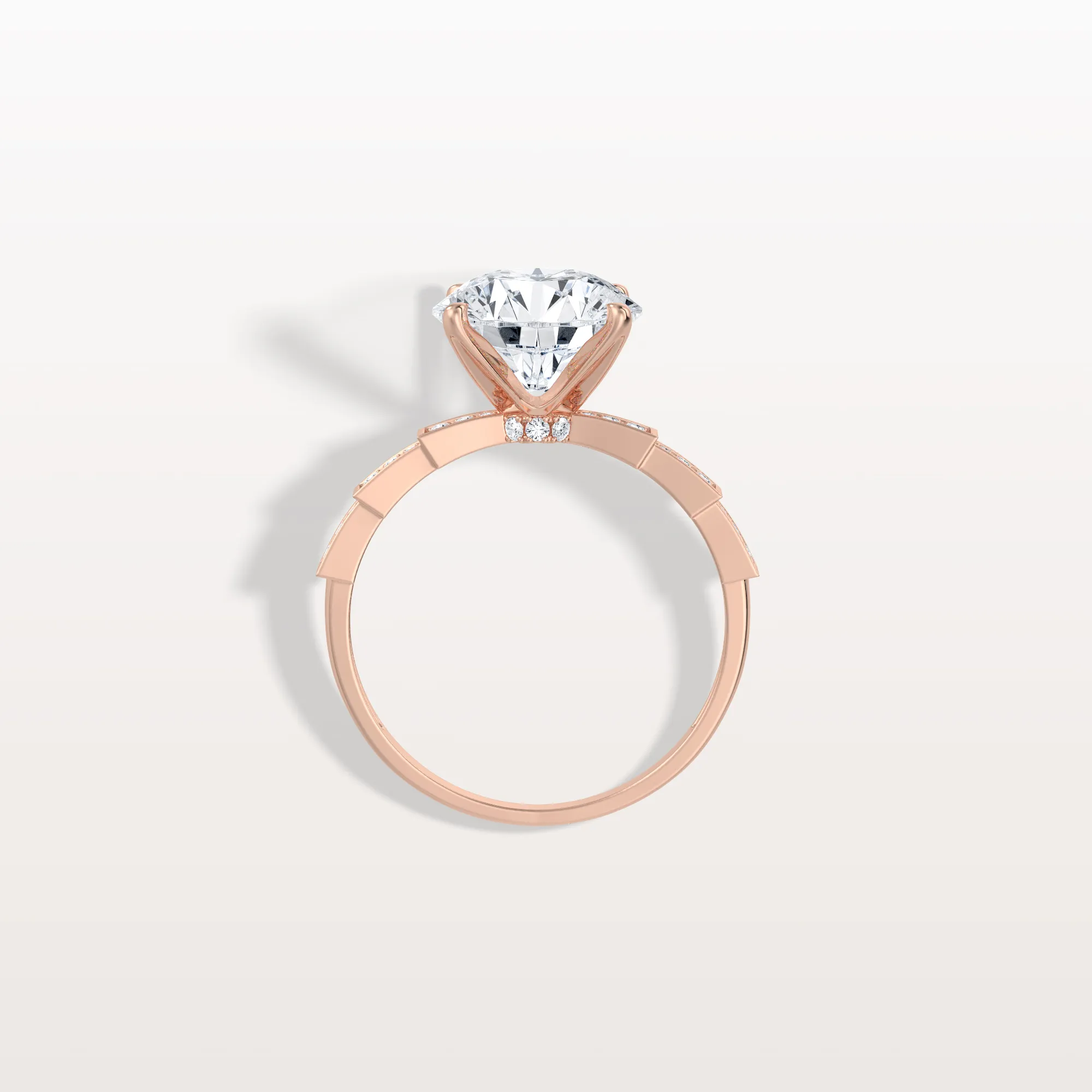 Mira丨3CT Round Solitaire Lab-grown Diamond Channel Set Engagement Ring - Image 22