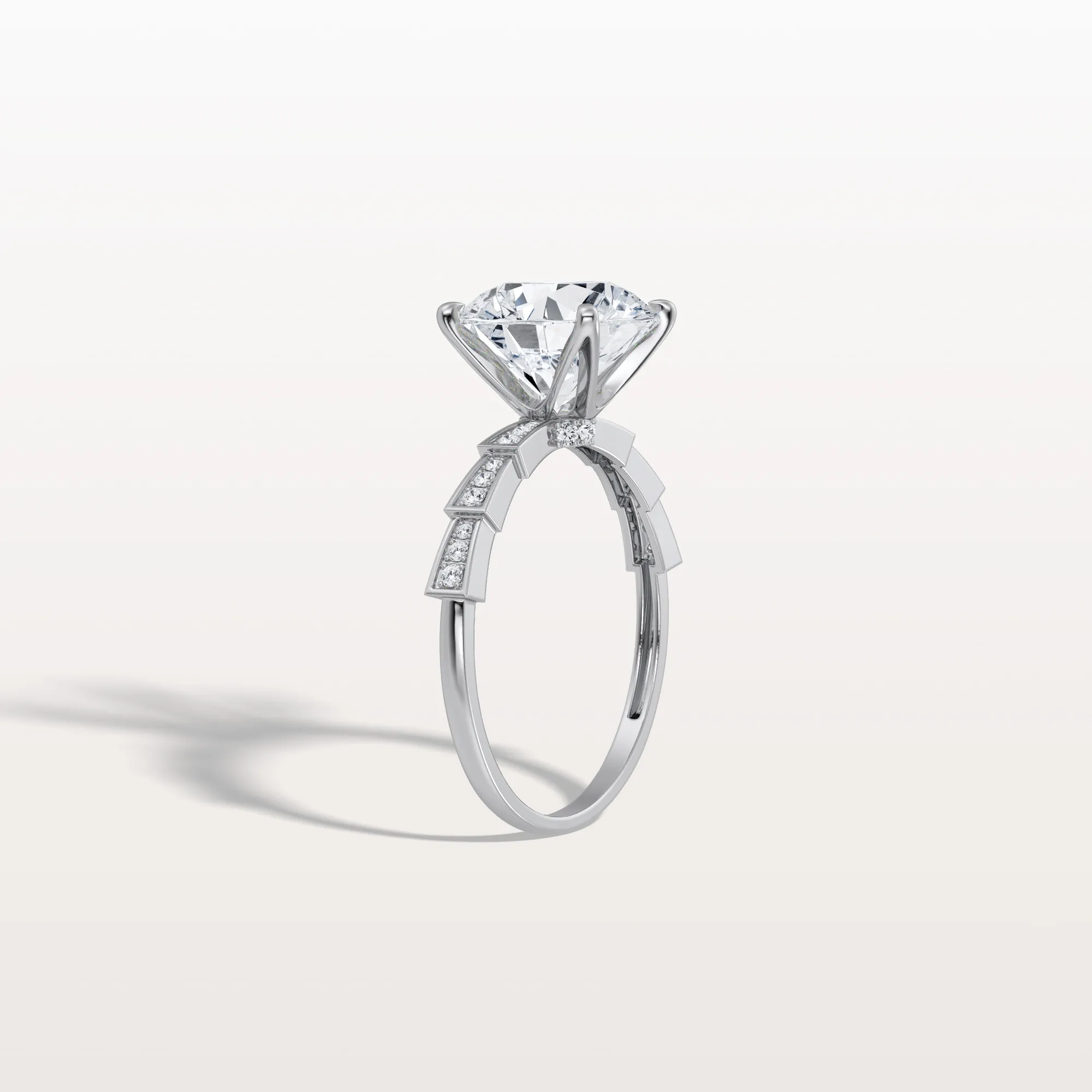 Mira丨3CT Round Solitaire Lab-grown Diamond Channel Set Engagement Ring - Image 26