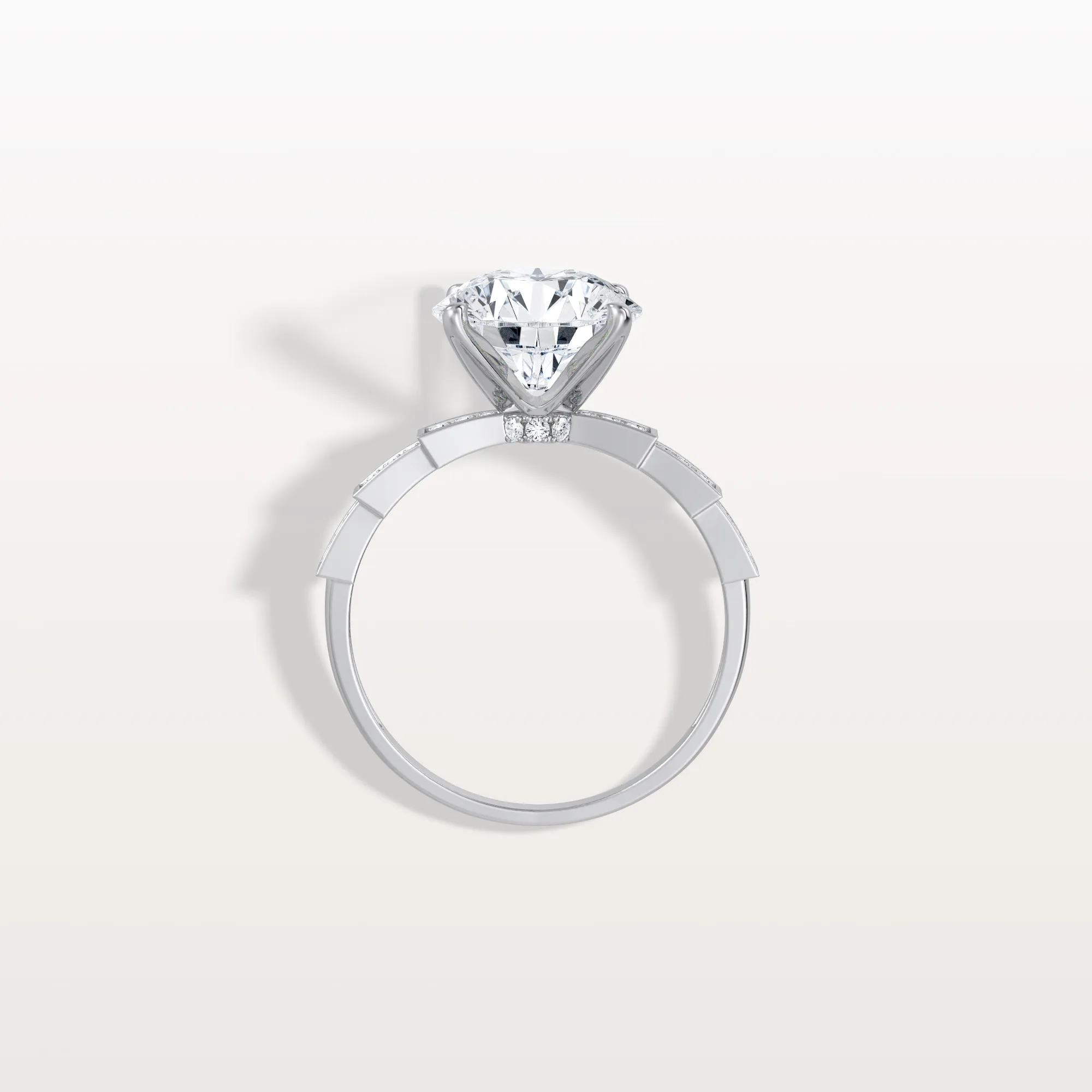 Mira丨3CT Round Solitaire Lab-grown Diamond Channel Set Engagement Ring - Image 27
