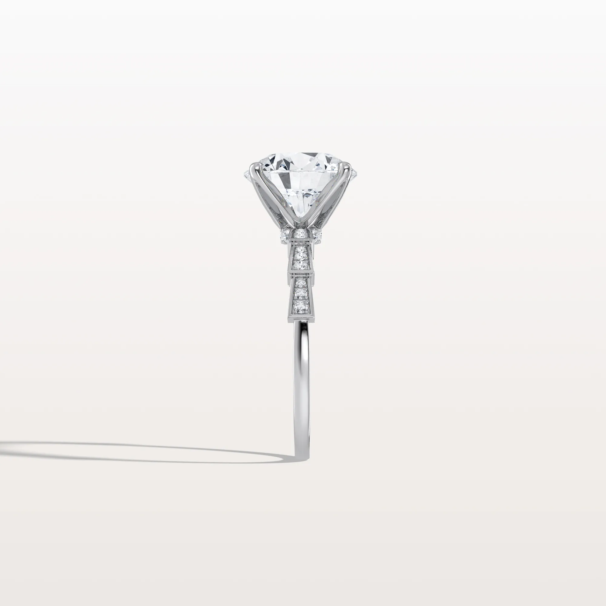 Mira丨3CT Round Solitaire Lab-grown Diamond Channel Set Engagement Ring - Image 29