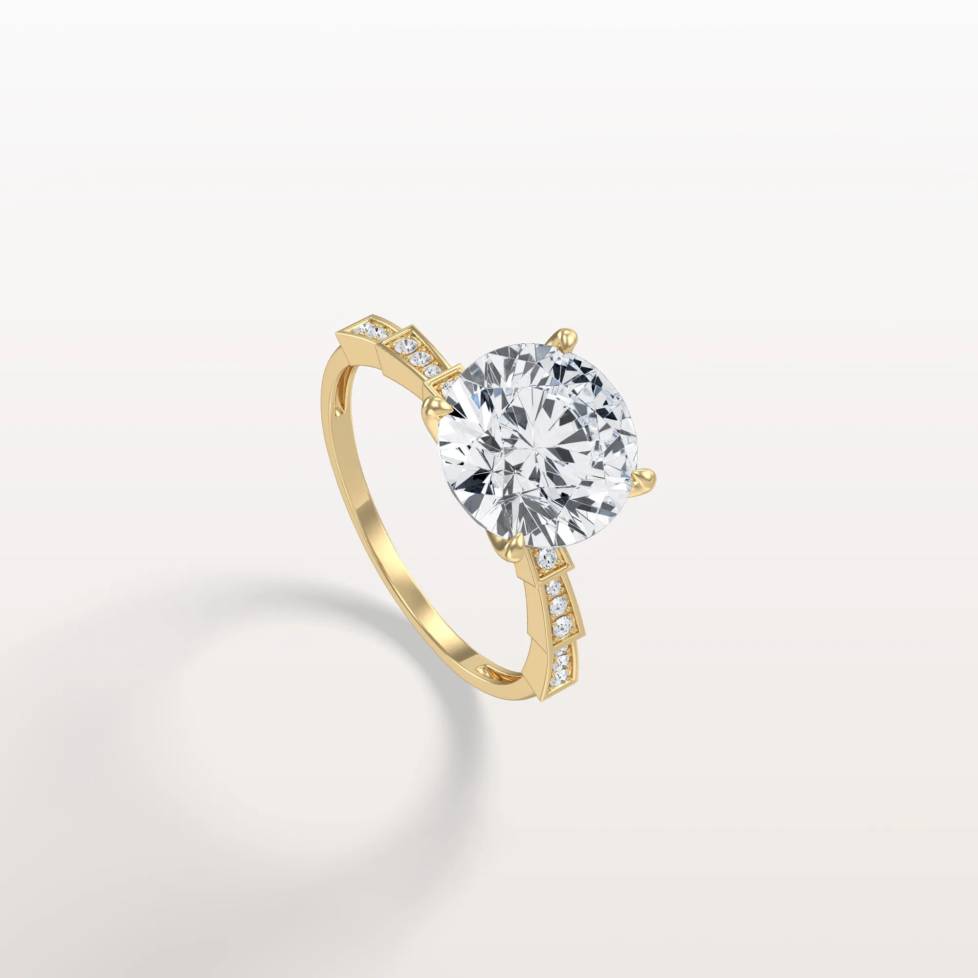Mira丨3CT Round Solitaire Lab-grown Diamond Channel Set Engagement Ring - Image 4