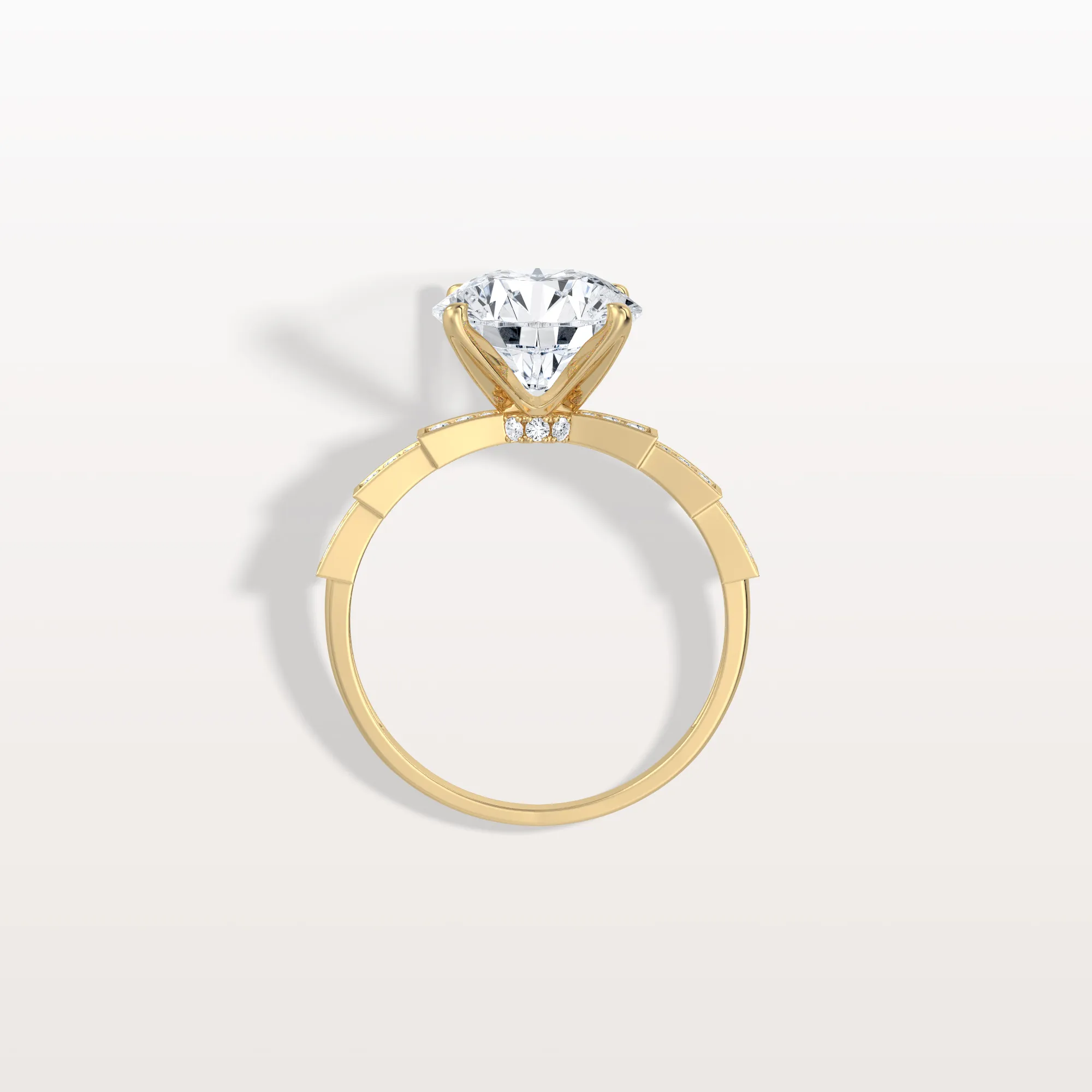 Mira丨3CT Round Solitaire Lab-grown Diamond Channel Set Engagement Ring - Image 5