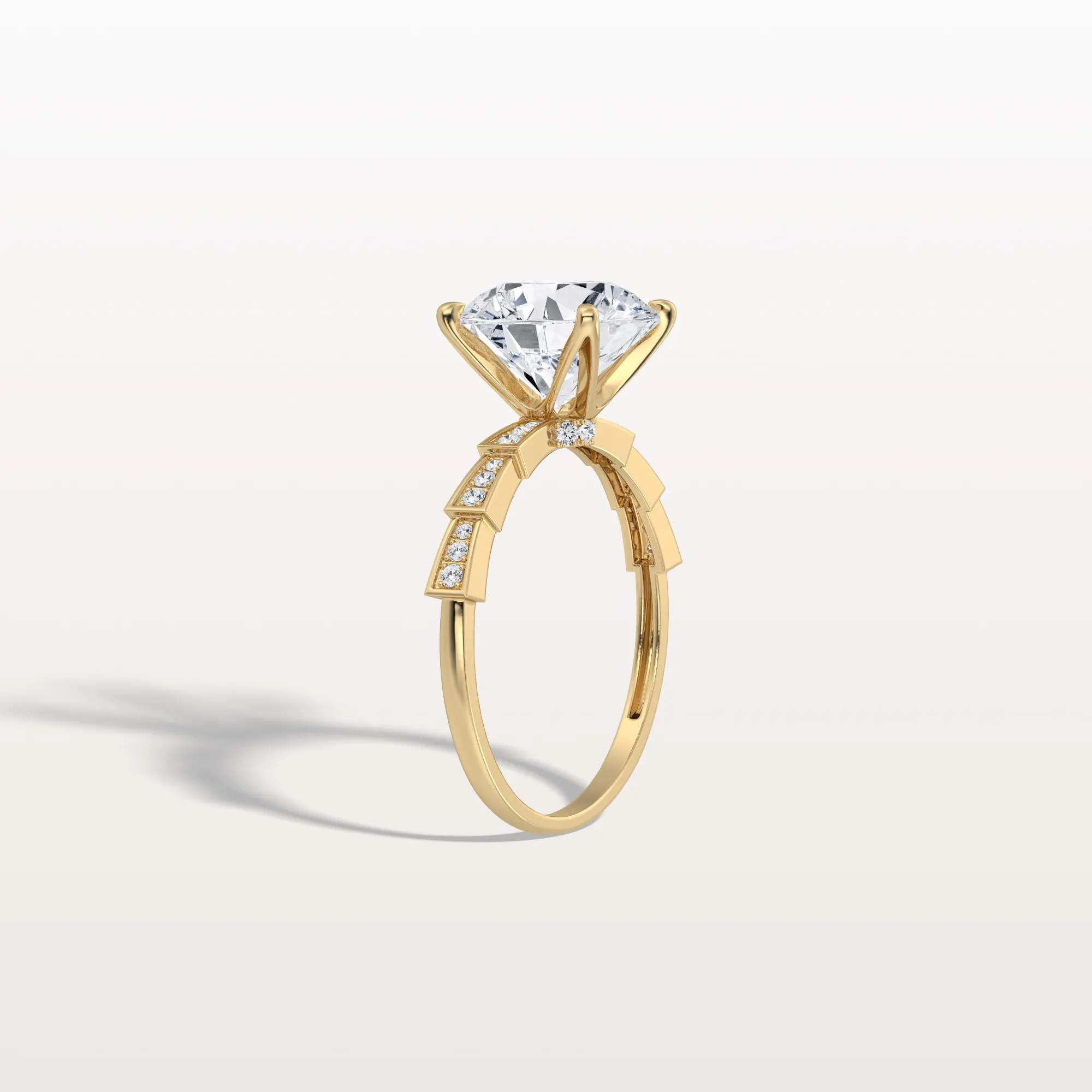 Mira丨3CT Round Solitaire Lab-grown Diamond Channel Set Engagement Ring - Image 6