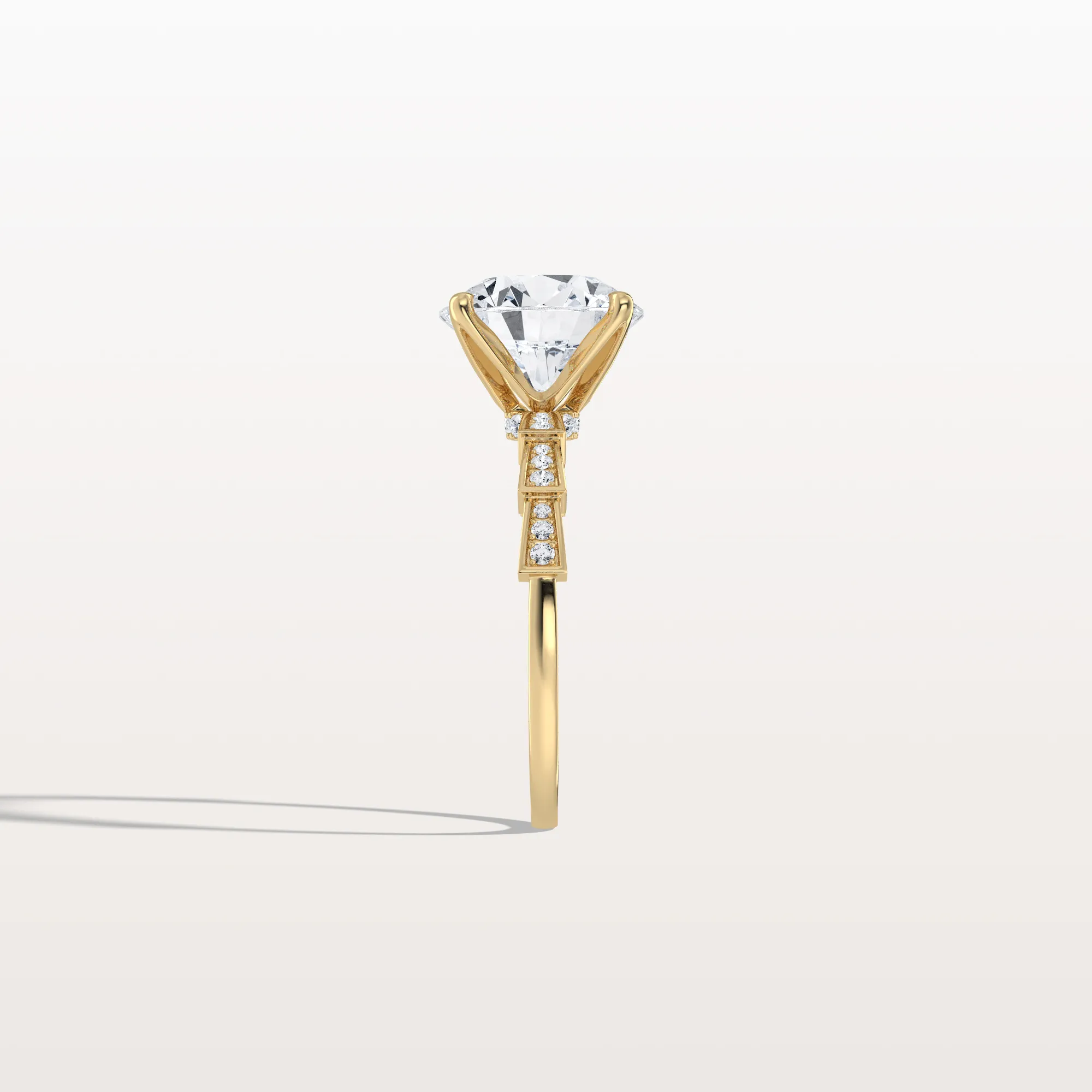 Mira丨3CT Round Solitaire Lab-grown Diamond Channel Set Engagement Ring - Image 7