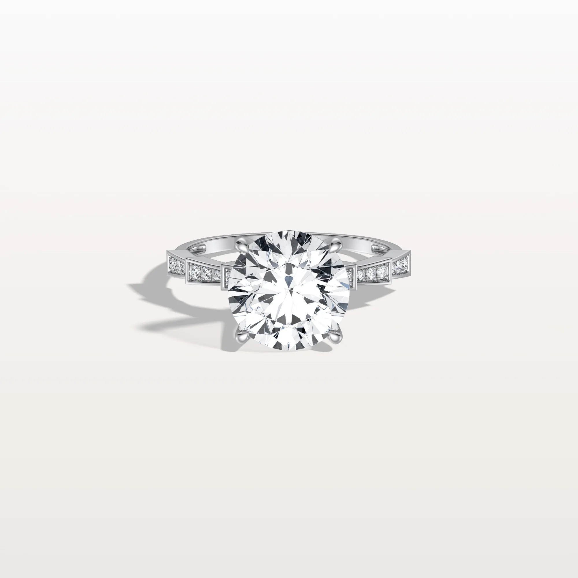 Mira丨3CT Round Solitaire Lab-grown Diamond Channel Set Engagement Ring - Image 9