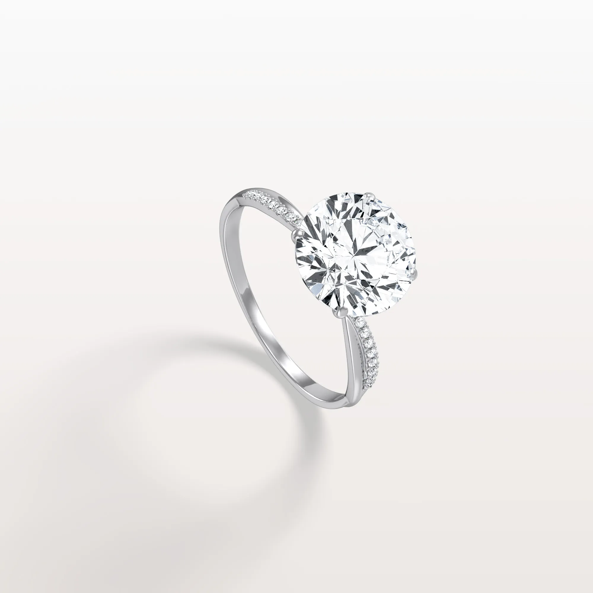 Alina丨3CT Twisted Engagement Ring with Round Lab Grown Diamond - Image 14