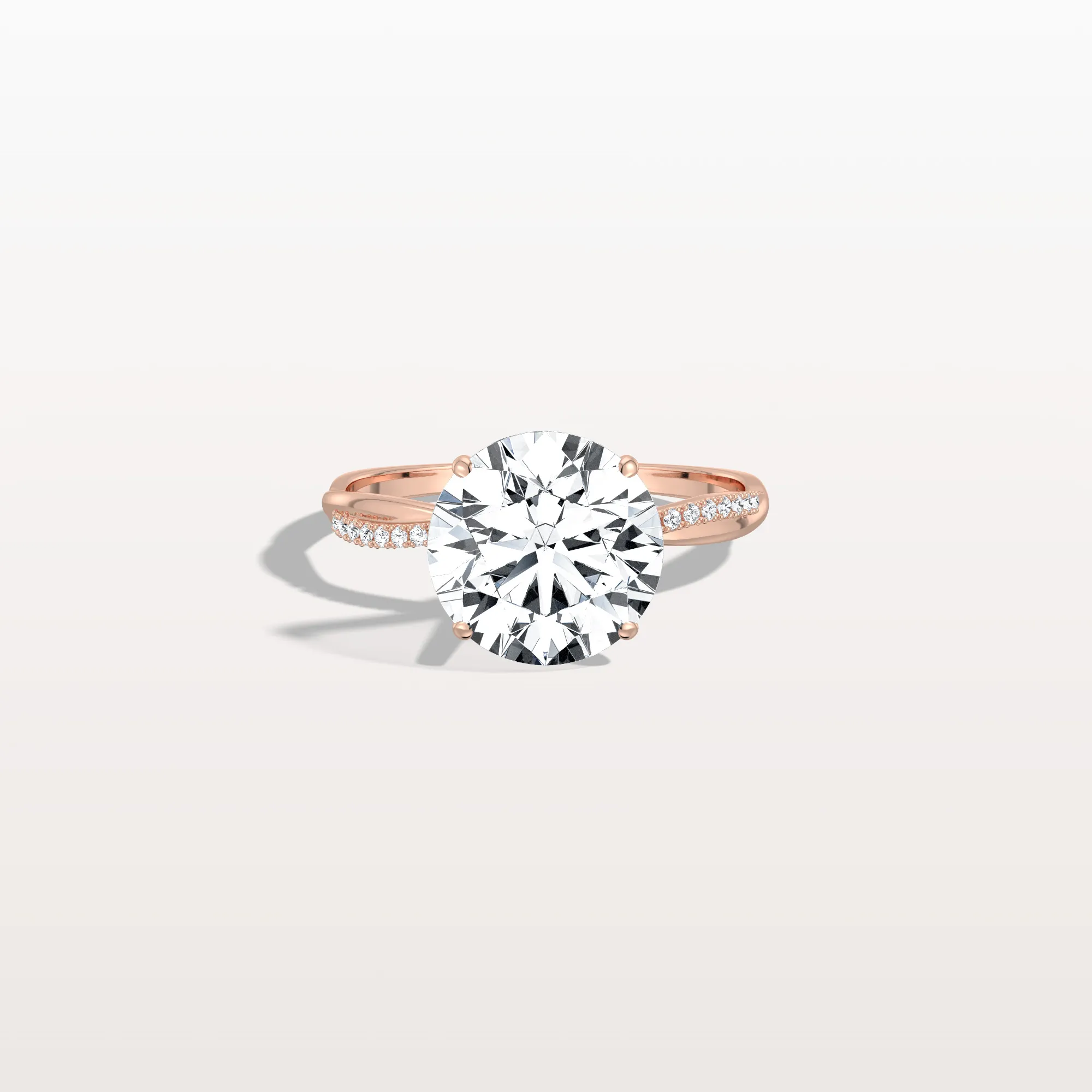 Alina丨3CT Twisted Engagement Ring with Round Lab Grown Diamond - Image 16