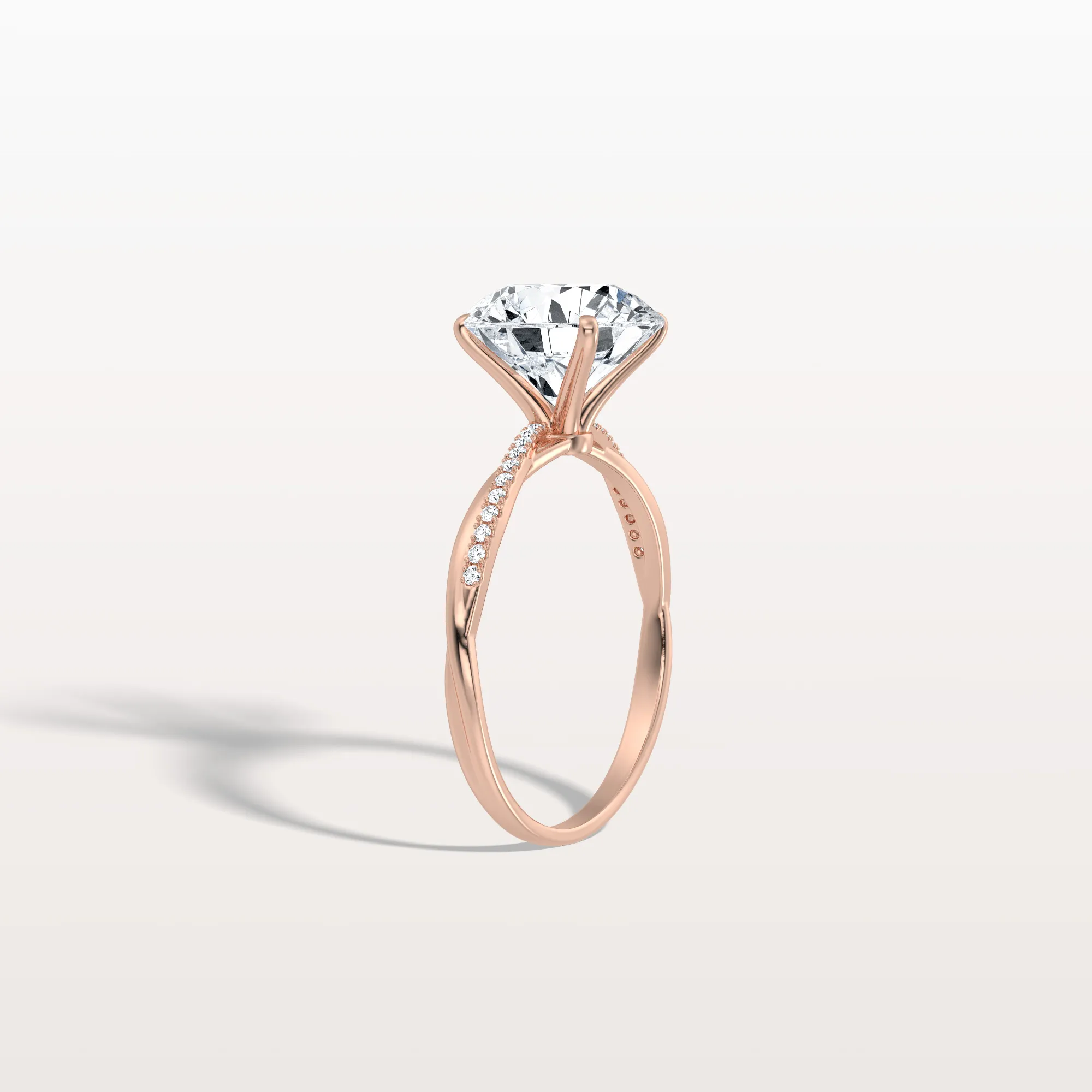 Alina丨3CT Twisted Engagement Ring with Round Lab Grown Diamond - Image 19