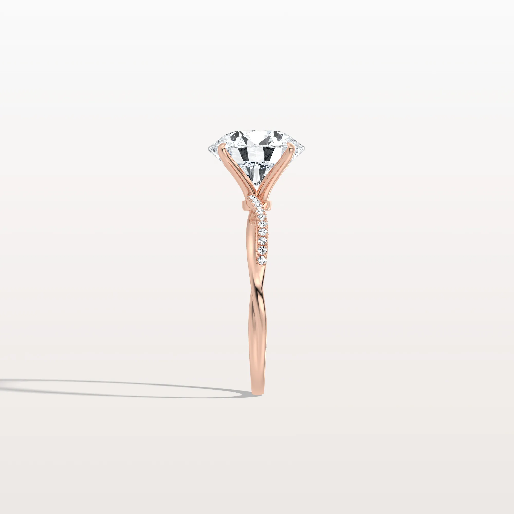 Alina丨3CT Twisted Engagement Ring with Round Lab Grown Diamond - Image 22